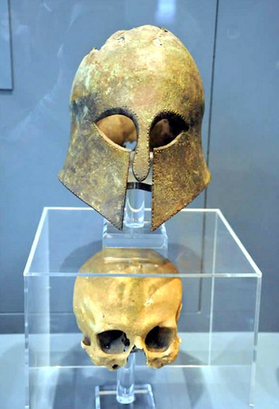 A Corinthian Helmet from the Battle of Marathon Found with the Warrior’s Skull Inside?