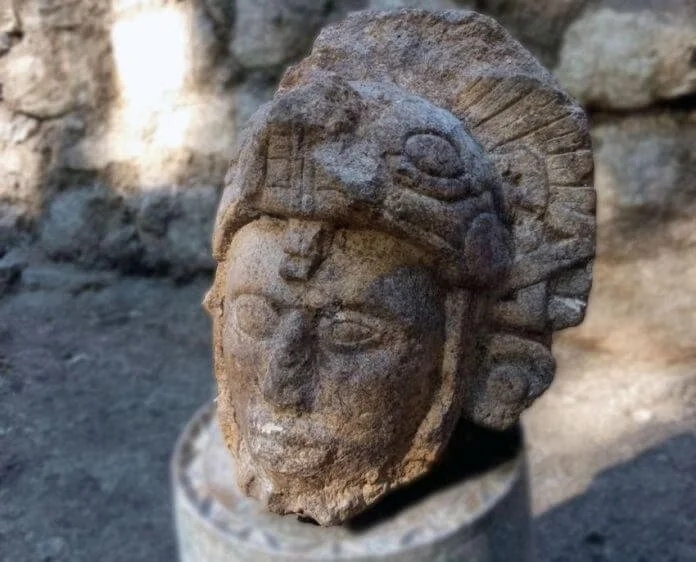 Maya Warrior Head Sculpture Discovered at Chichén Itzá