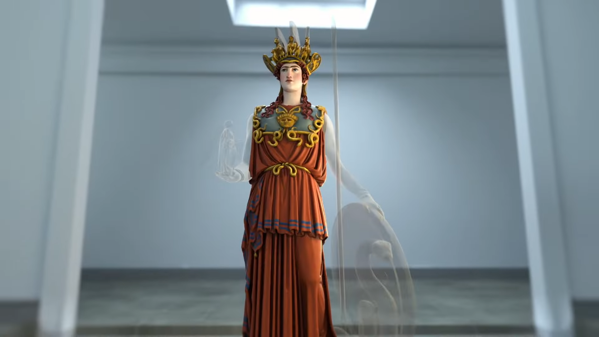 Goddess Athena's Statue Reveals Her True Colors (Video)