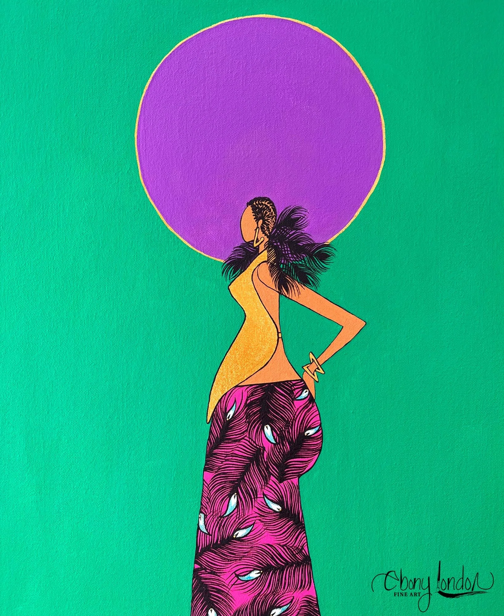Ghetto until proven fashionable (close up)/ Acrylic on canvas/ 1.5 ft w x 5.5 ft l/ AFP