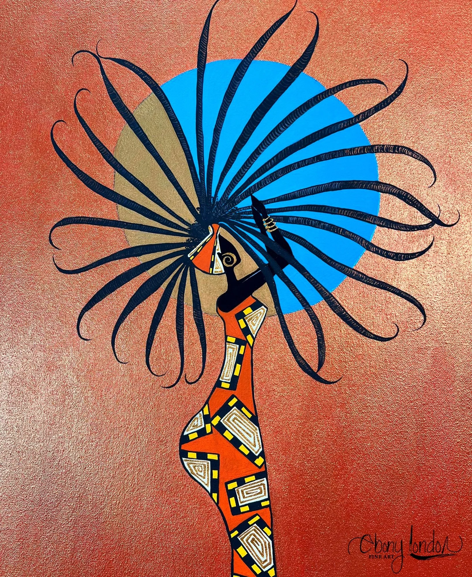 New Growth (close up)/ Acrylic on canvas/ 1.5 ft w x 5.5 ft l/ AFP