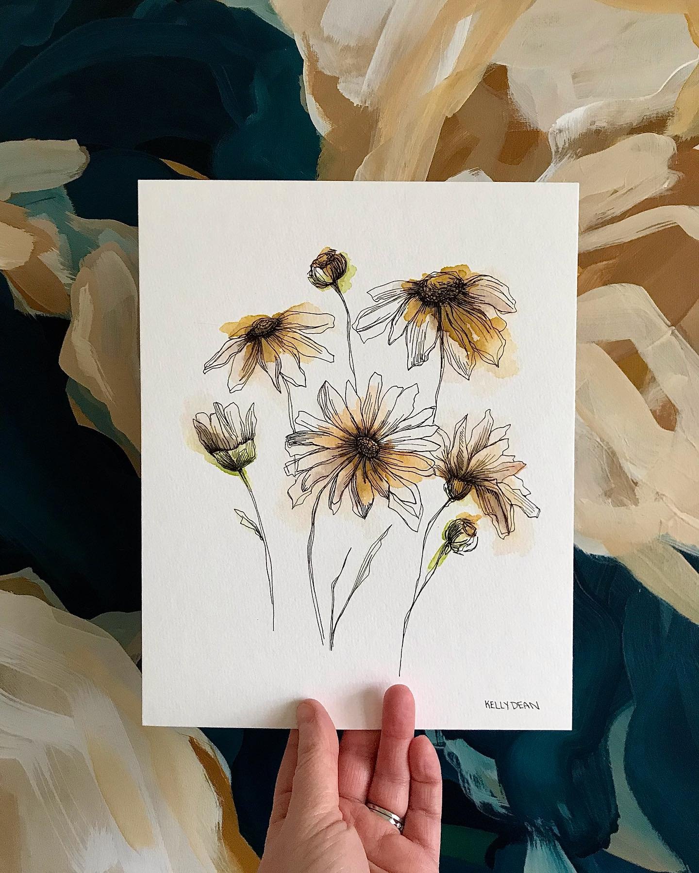 Next up in my monthly botanic study, an end of April floral&hellip;

Daisies!

This 8&rdquo;x10&rdquo; watercolour and pen original will be available on my website tomorrow April 30th.