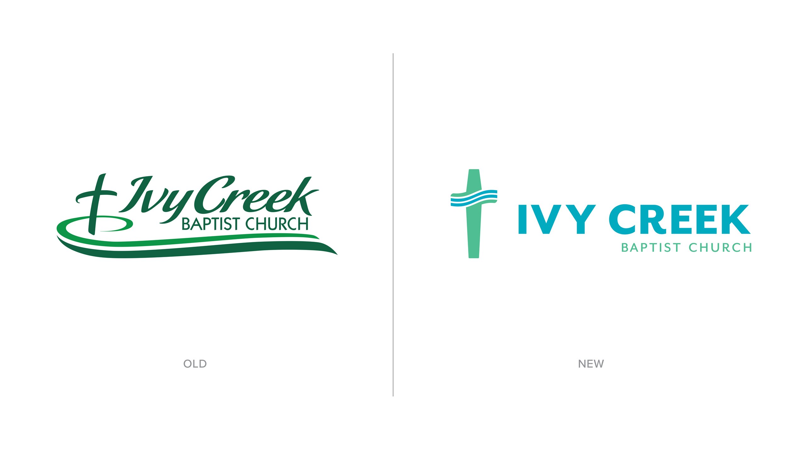 Ivy Creek Rebrand New and Old Comparison.