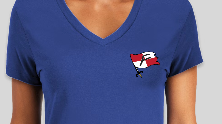 Ladies V-Neck in Deep Royal