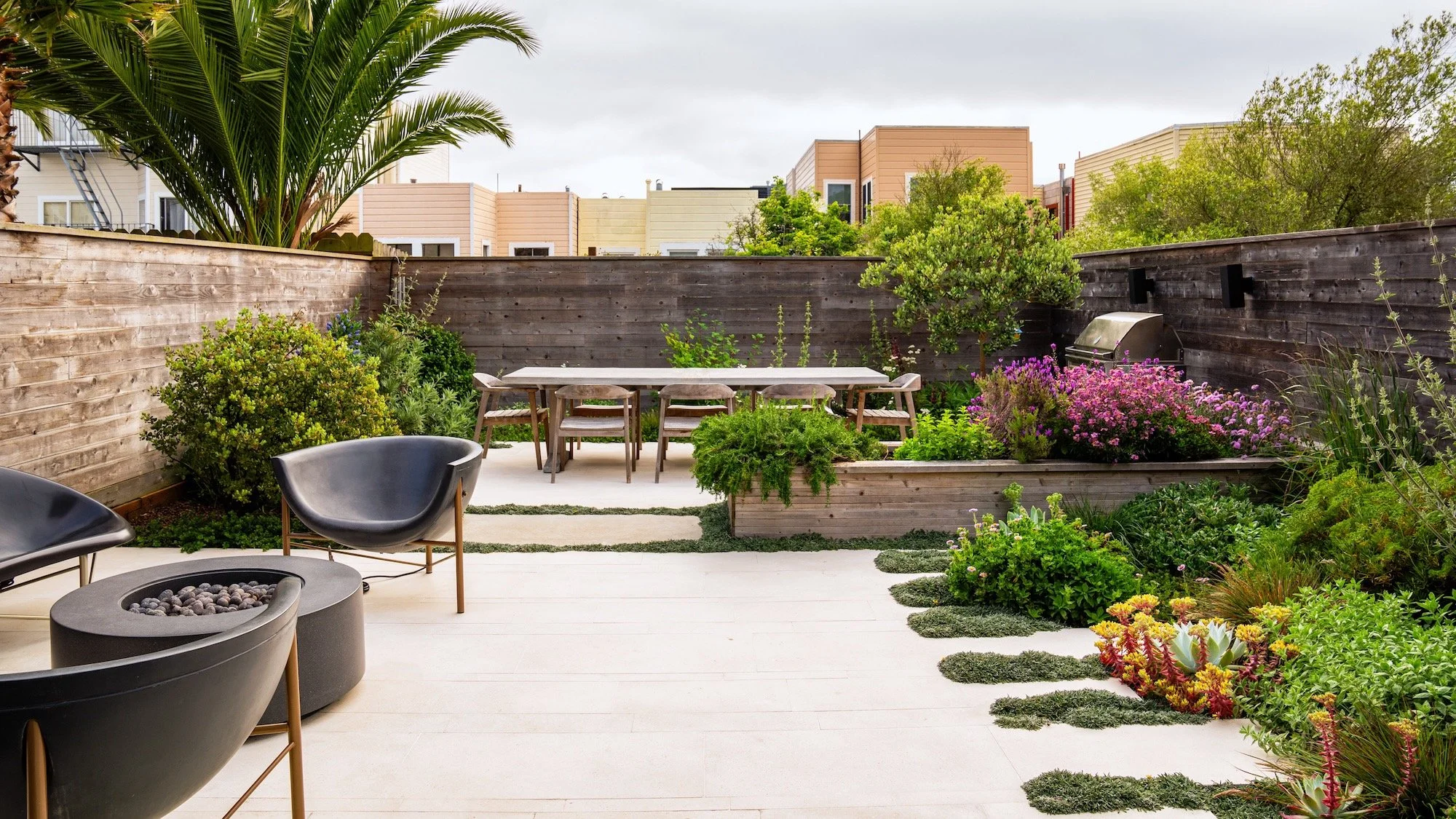 Coastal garden with native plants in the Richmond District