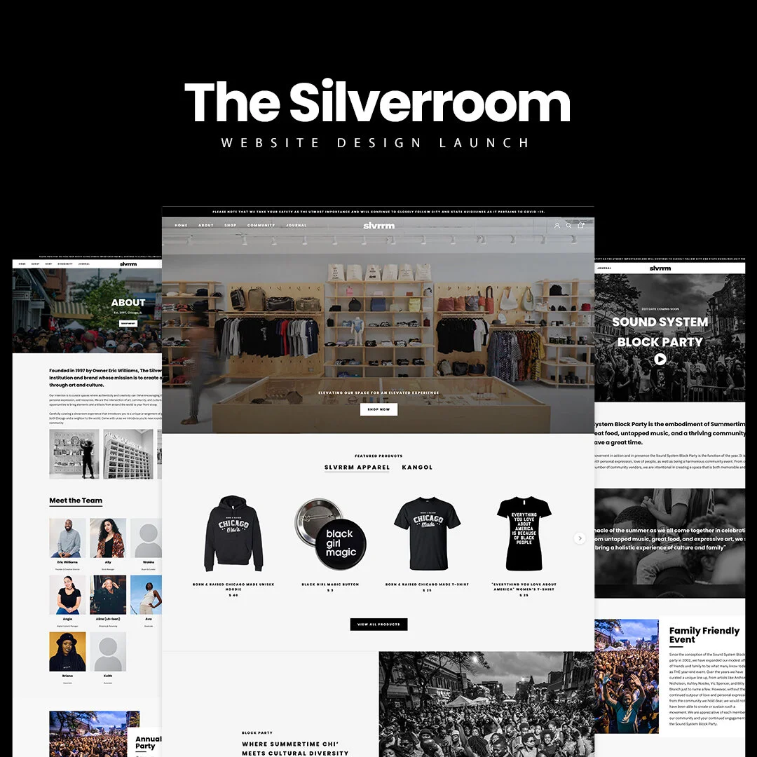 We had the pleasure of redesigning The Silver Rooms website from top to bottom. Check it out. If you like what you see, feel book us for you for website design needs.