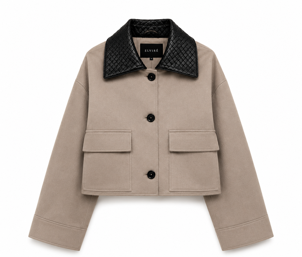 WOVEN COLLAR JACKET