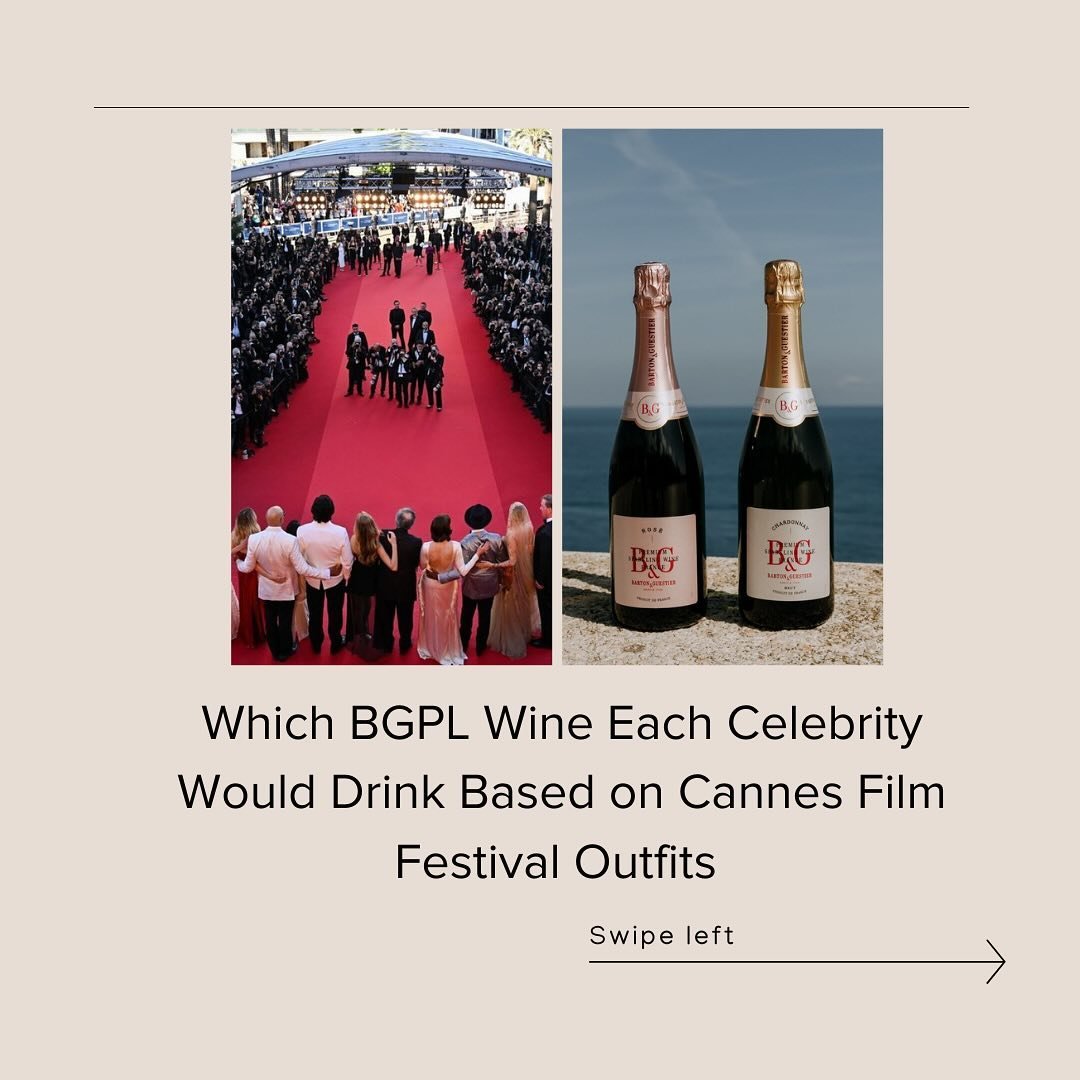 From bold reds to sparkling whites, we&rsquo;ve paired our favorite wines from #CIICClient @barton.guestier with the stunning Cannes Film Festival outfits of our beloved celebrities. Swipe to see who&rsquo;s drinking what and get inspired for your ne