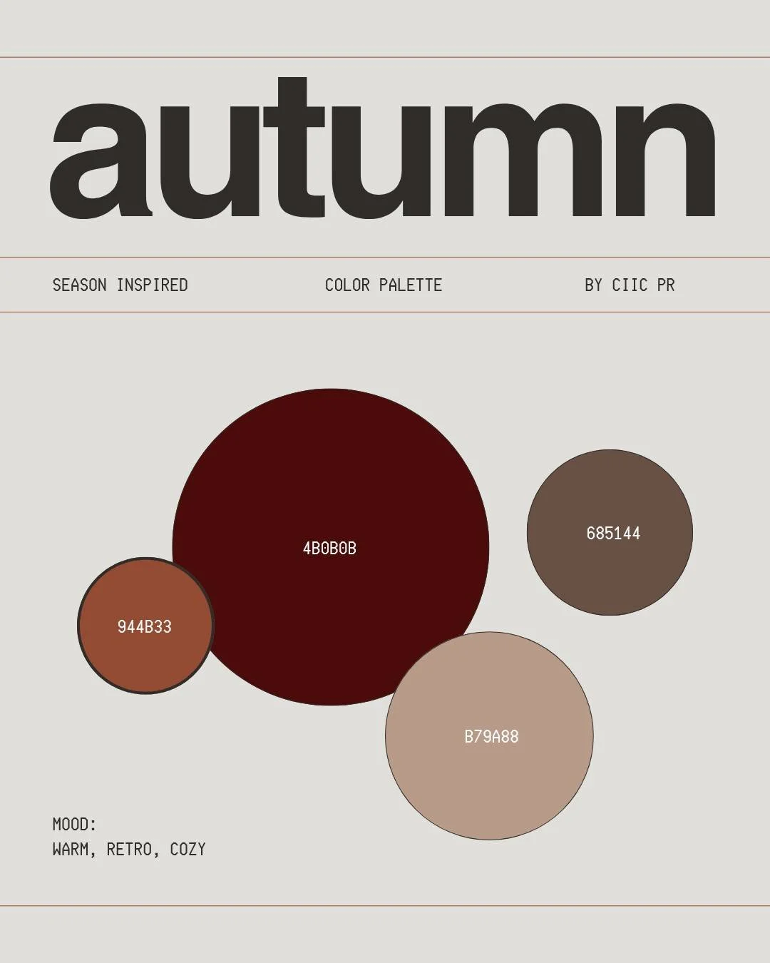 Season inspired 🍂 

Our autumn palette is all about warm, retro, and cozy tones&mdash;perfect for the months ahead. 

#CIICPR