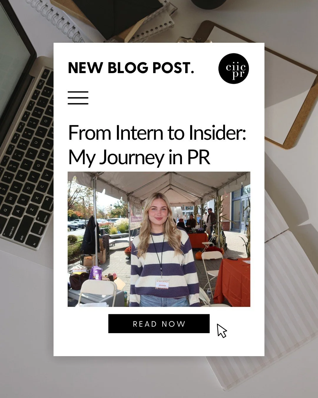 Assistant Account Coordinator Jessica Woods reflects on her journey &quot;From Intern to Insider&quot; in our latest blog post, sharing how mentorship, hands-on experience, and teamwork helped shape her path in PR. 💫 

Read her story at the link in 