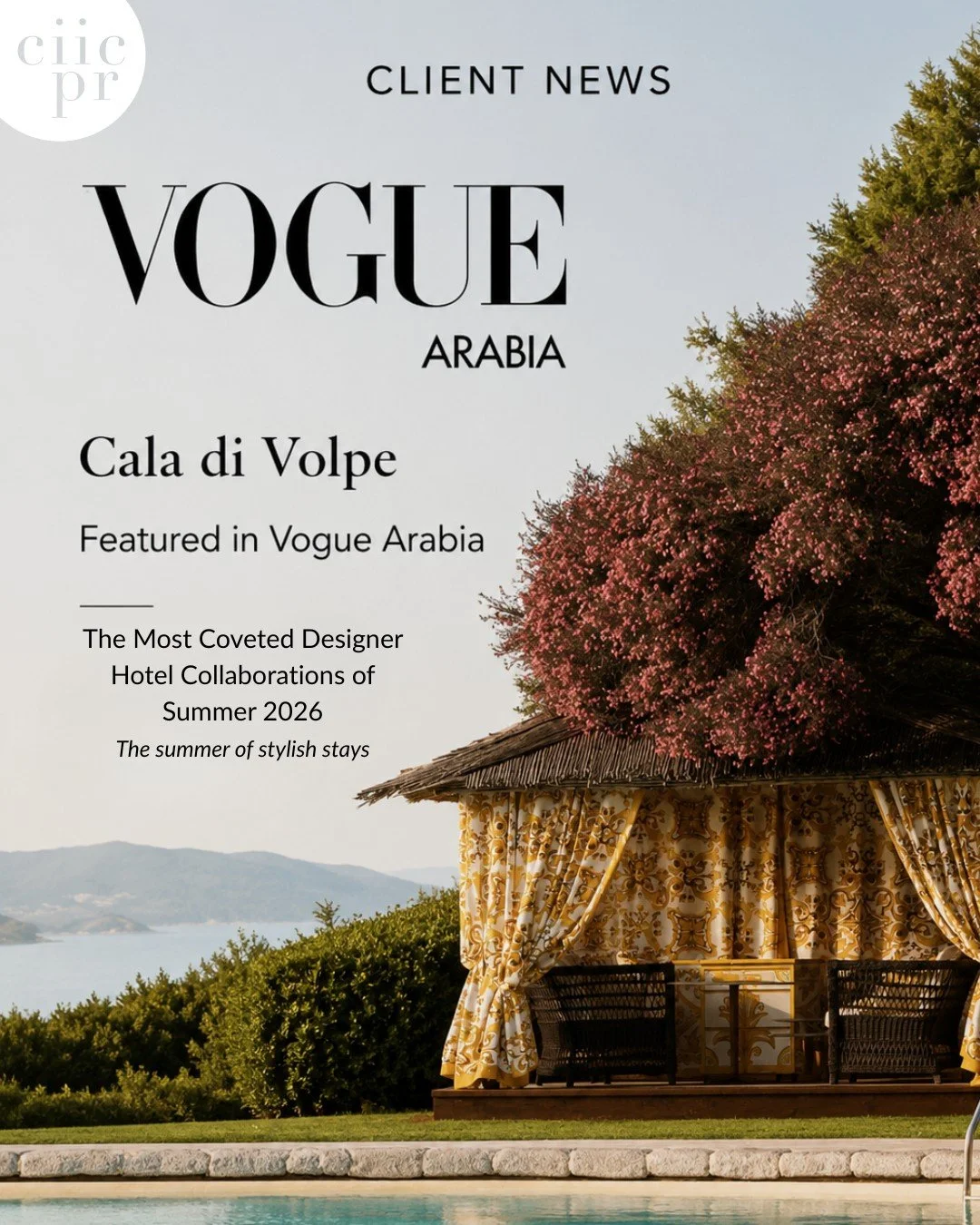 Hay destinos que nunca pasan de moda.

Enhorabuena a nuestro cliente, @CaladiVolpe, por su aparición en el artículo de Vogue Arabia «Las colaboraciones más codiciadas de hoteles de diseño del verano de 2026», que celebra la última colaboración de este emblemático establecimiento con Dolce &