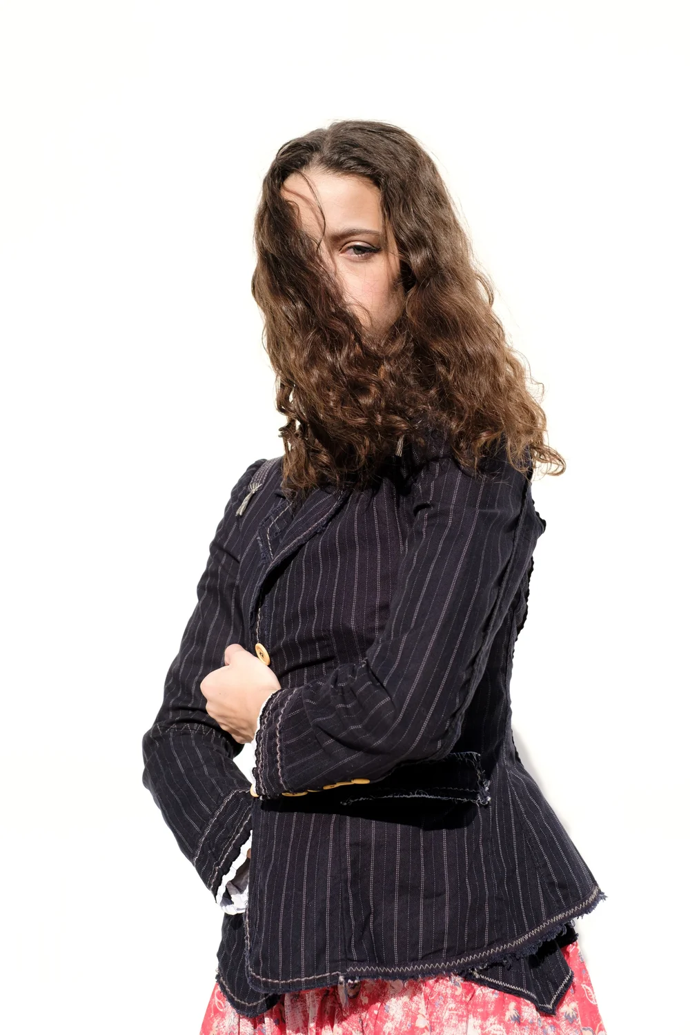 Ensemble Vintage Girbaud : Robe Bustier Velours Et Veste écossaise Patchwork - Taille 38 - Made In Italy