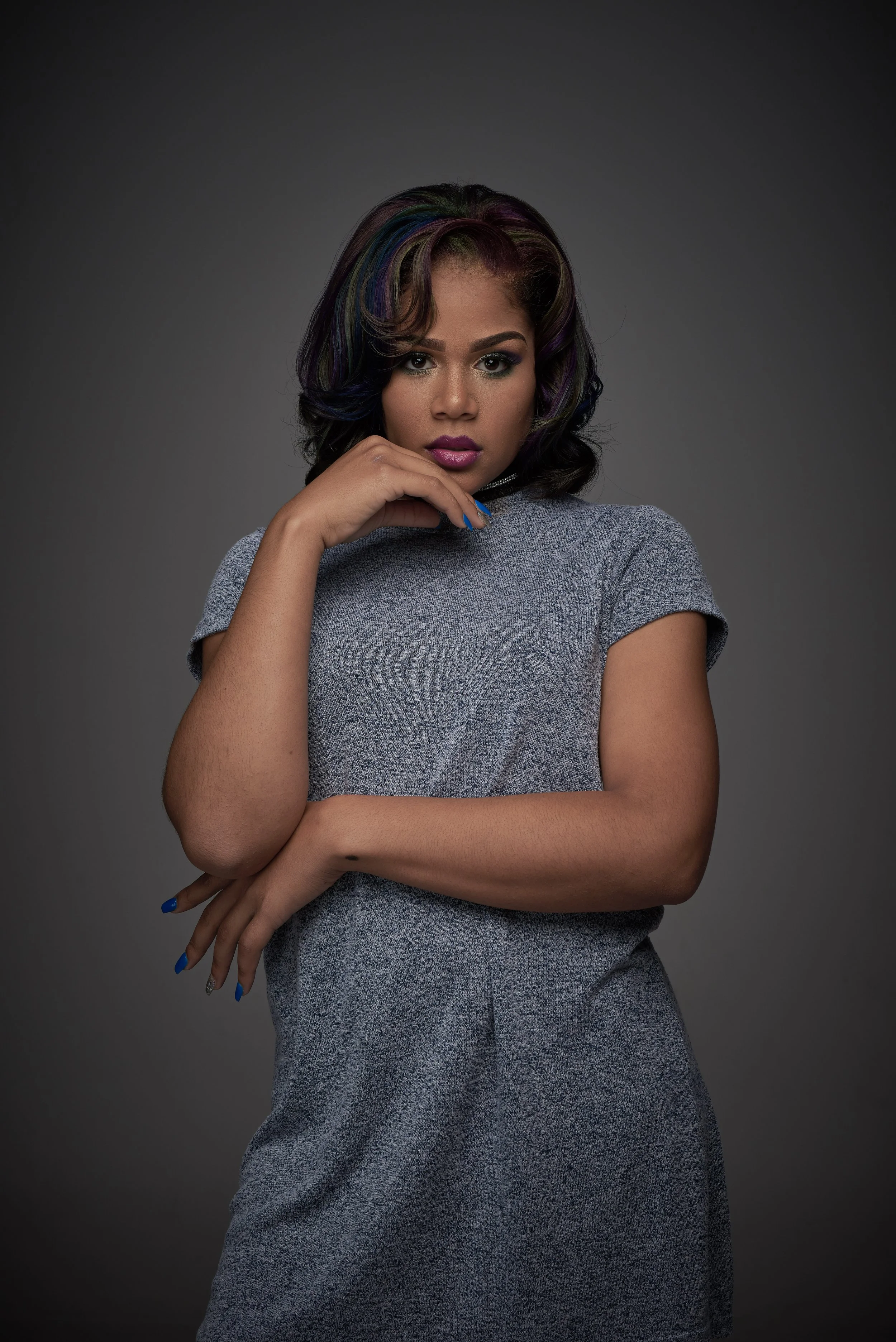 Long Hair with a POP of Color