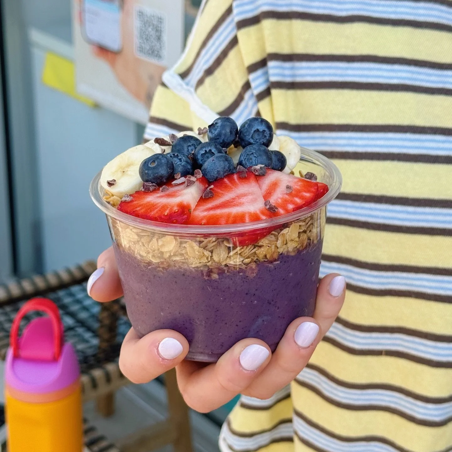 BASES BLENDED FRESH WITH NO ADDED SUGAR!!HOMEMADE GRAN, FRESH FRUIT ON TOP!!! as it should be baby!!!!! 😮&zwj;💨🕺🌞