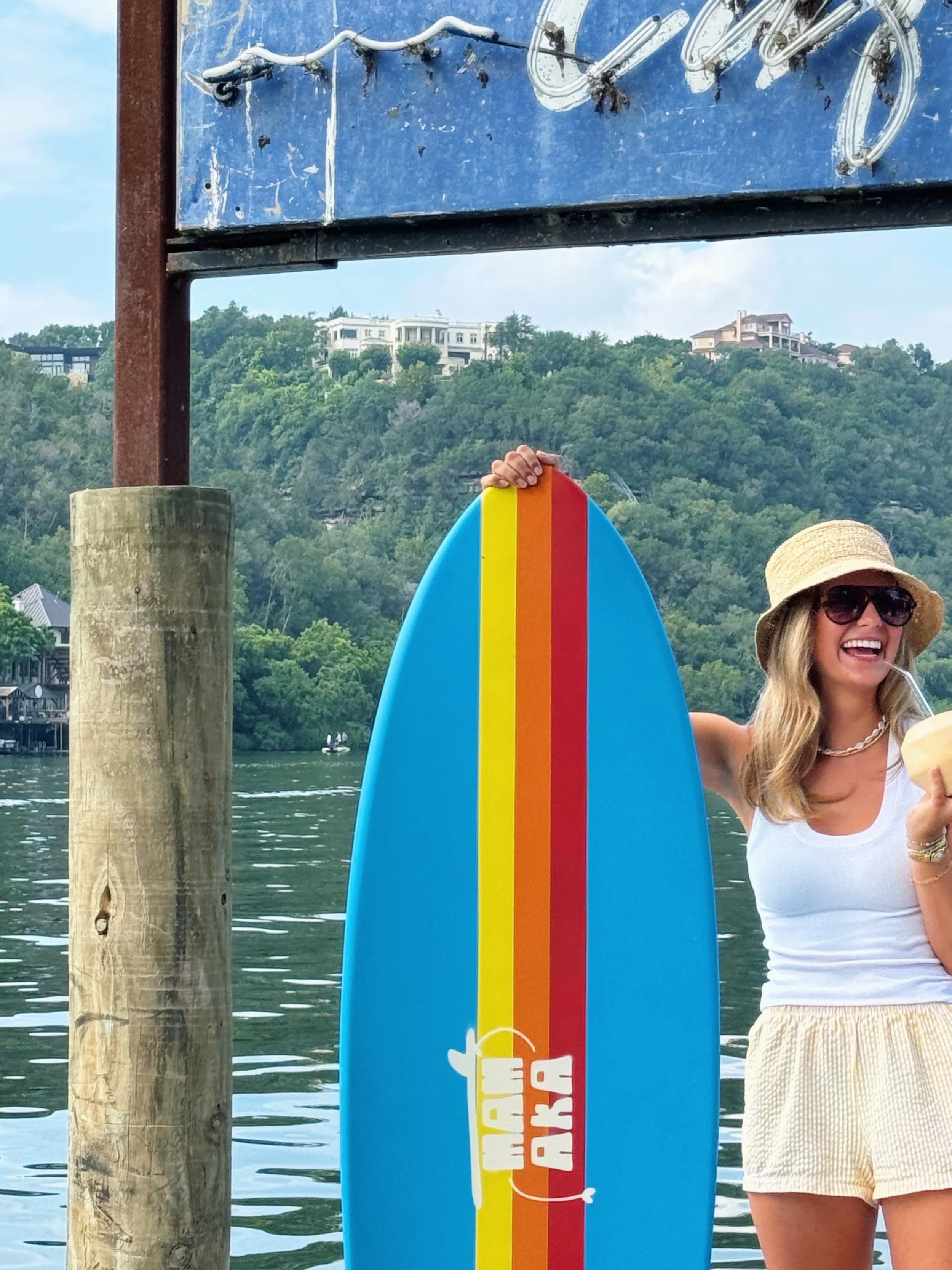 mamaka x @manana.surf 🍋&zwj;🟩🏄🏼&zwj;♀️🌴!!!!!!!! SAY THAT FIVE TIMES FASTTTTT &amp; BUCKLE UPPPP!!!! this weekend in atx @manana.surf is popping up outside of our mamaka austin location!!!!! 👀🍌 BUT THATS NOT ALLLLL!!!! 😎 U SEE THAT SURF BOARD 