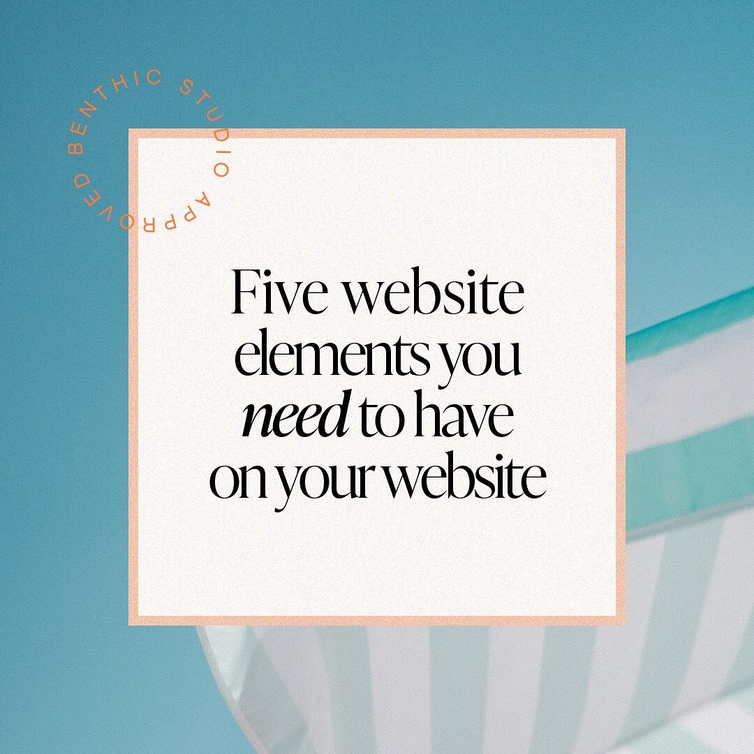 5 website elements you need to have on your site

Currently going through a website redesign for Benthic Studio and wanted to share some of our insights! While any designer can make your website look pretty, these are the top 5 things you should be f