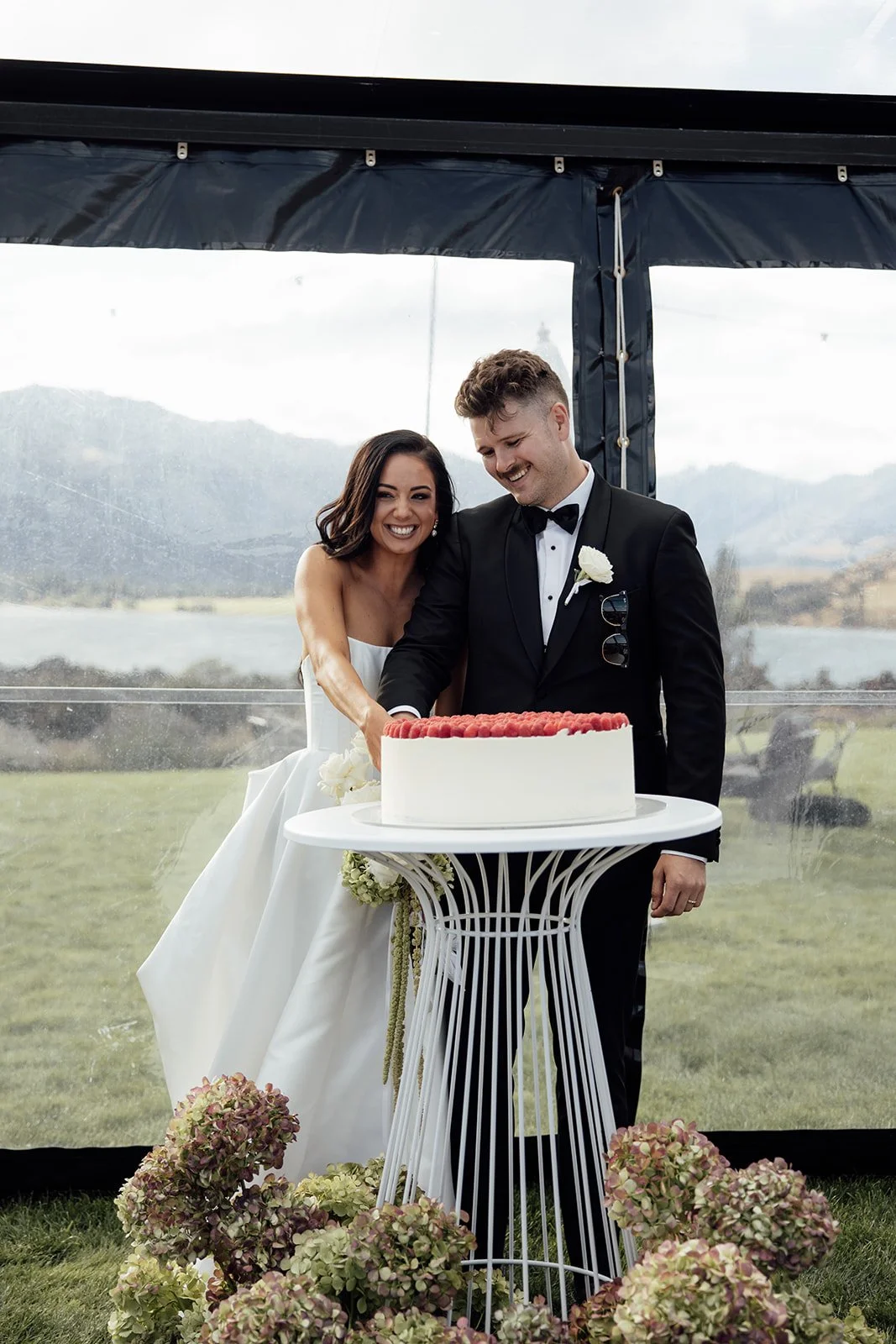 Clear marquee wedding reception by You Gather Events in Central Otago.