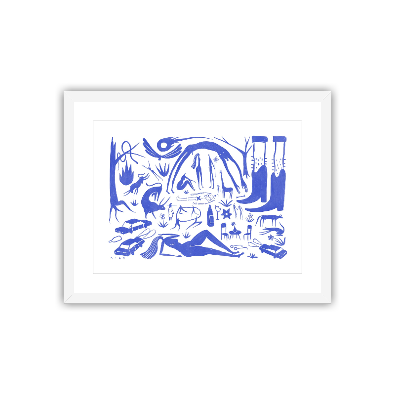 "Meteor Party" in Blue (18 × 14 in)