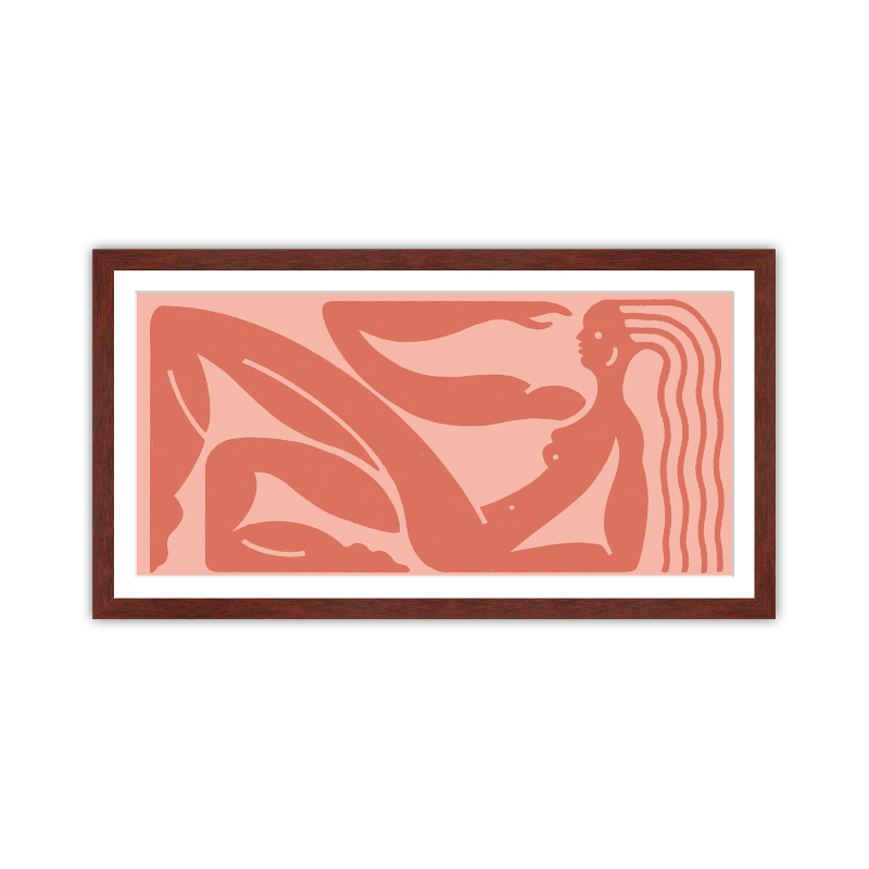 "Reclined Woman" in Red (21 × 10 in)