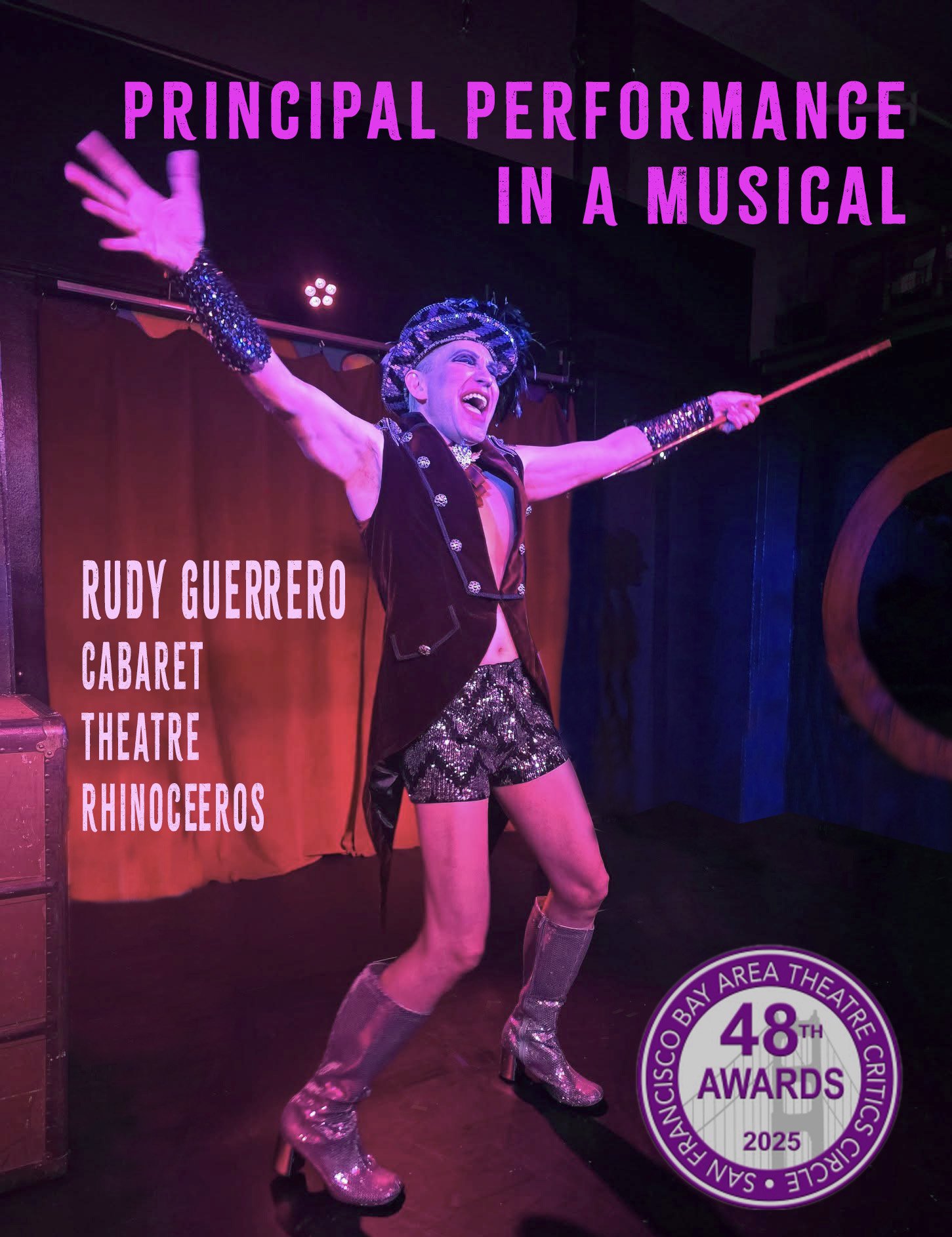 Rudy Guerrero as "Emcee" in CABARET at Theatre Rhinoceros. (Photo: Scott Sidorsky)