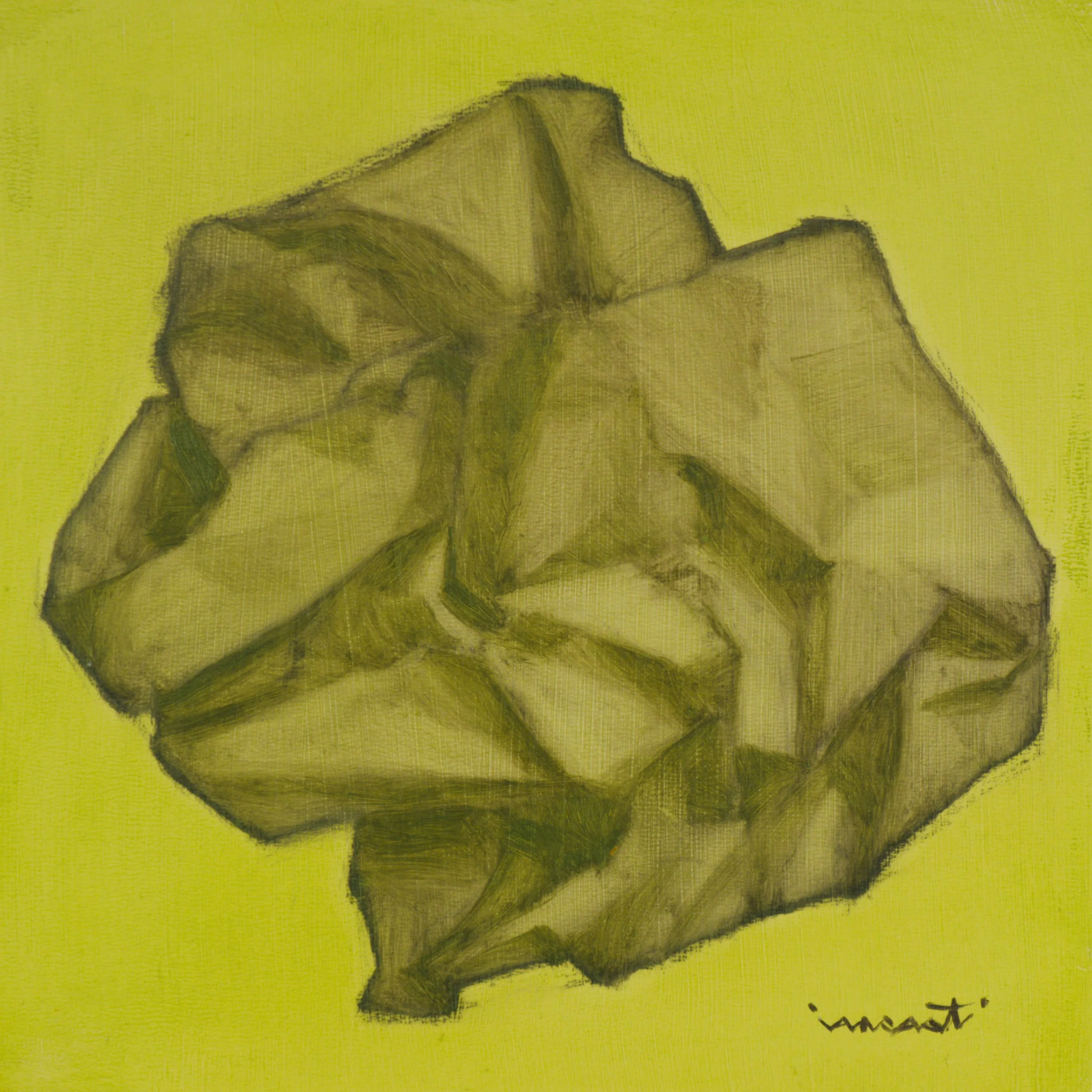 "Study in Imperfection #2". Oil on wood panel. 6x6 inches. Available in Shop.
