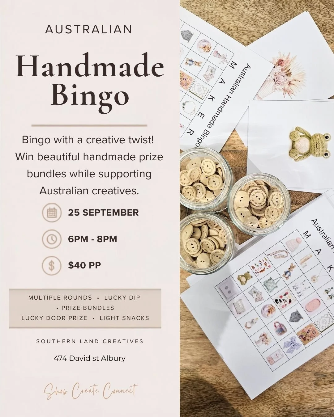 Handmade bingo Fri Sept 25th