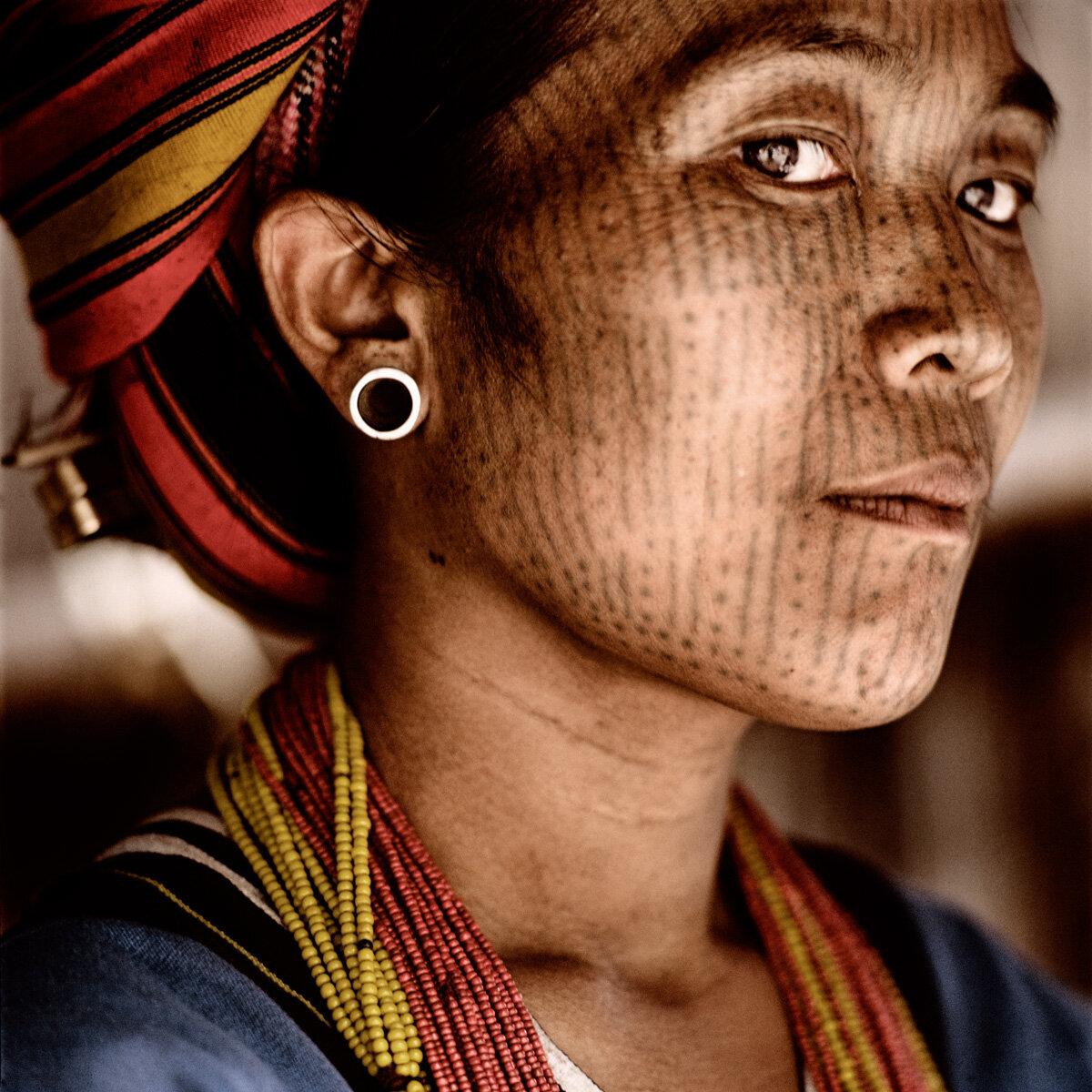 N'Gha Chin with traditional headdress
