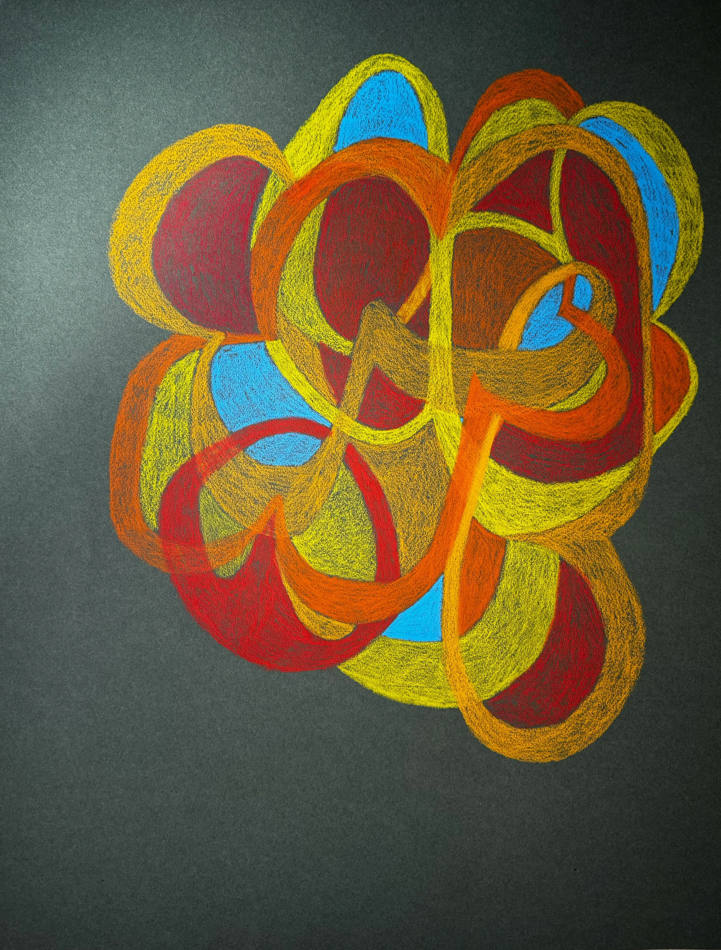 The Sun is a Giant Ball of Fire in the Sky | Wax Pastels on Paper | 2025