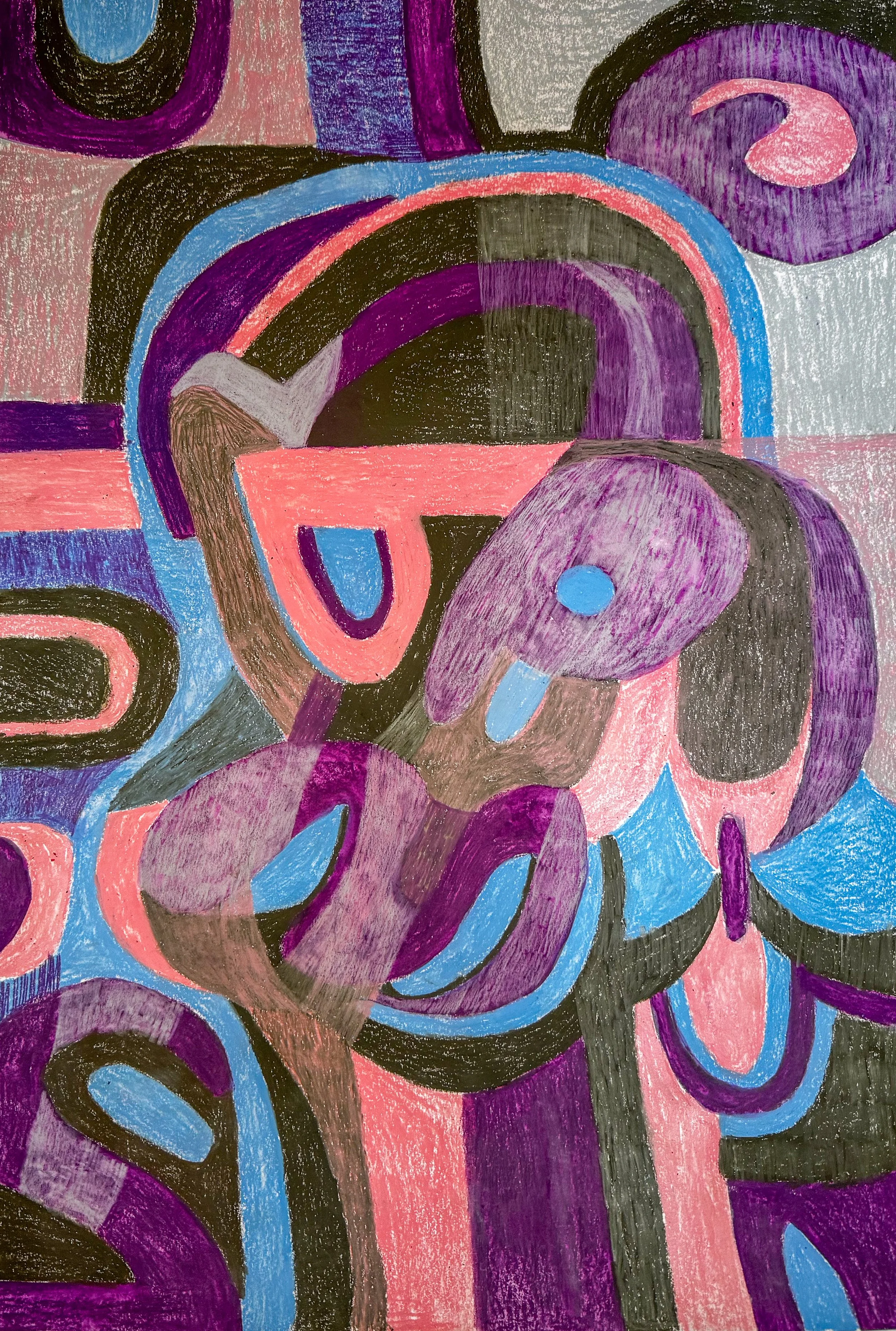 Unintentional Portrait 1 | Wax Pastels and Aquarelle Pastels on Paper | 2025