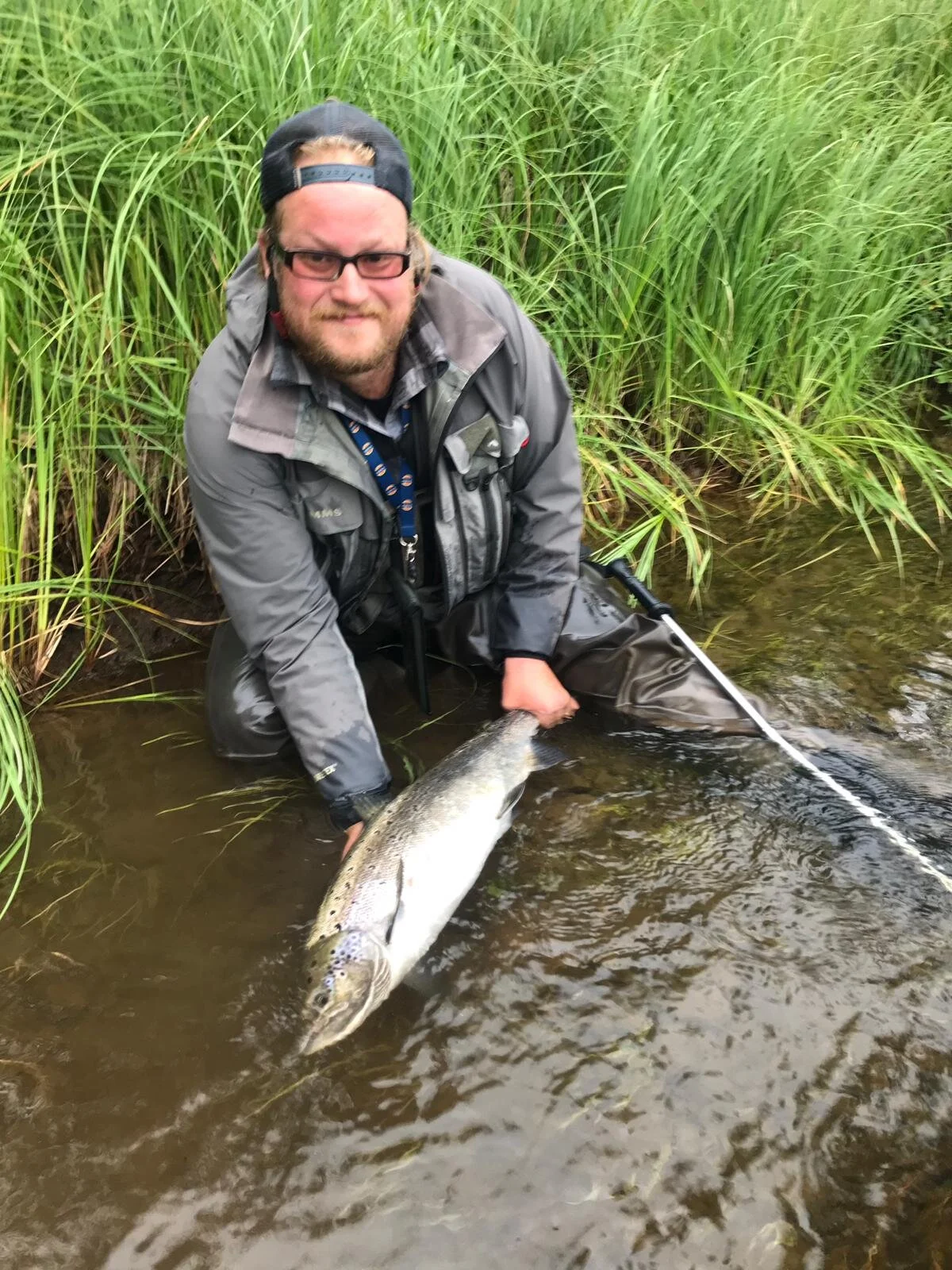 Joonas with a fish on the last run of the weekend