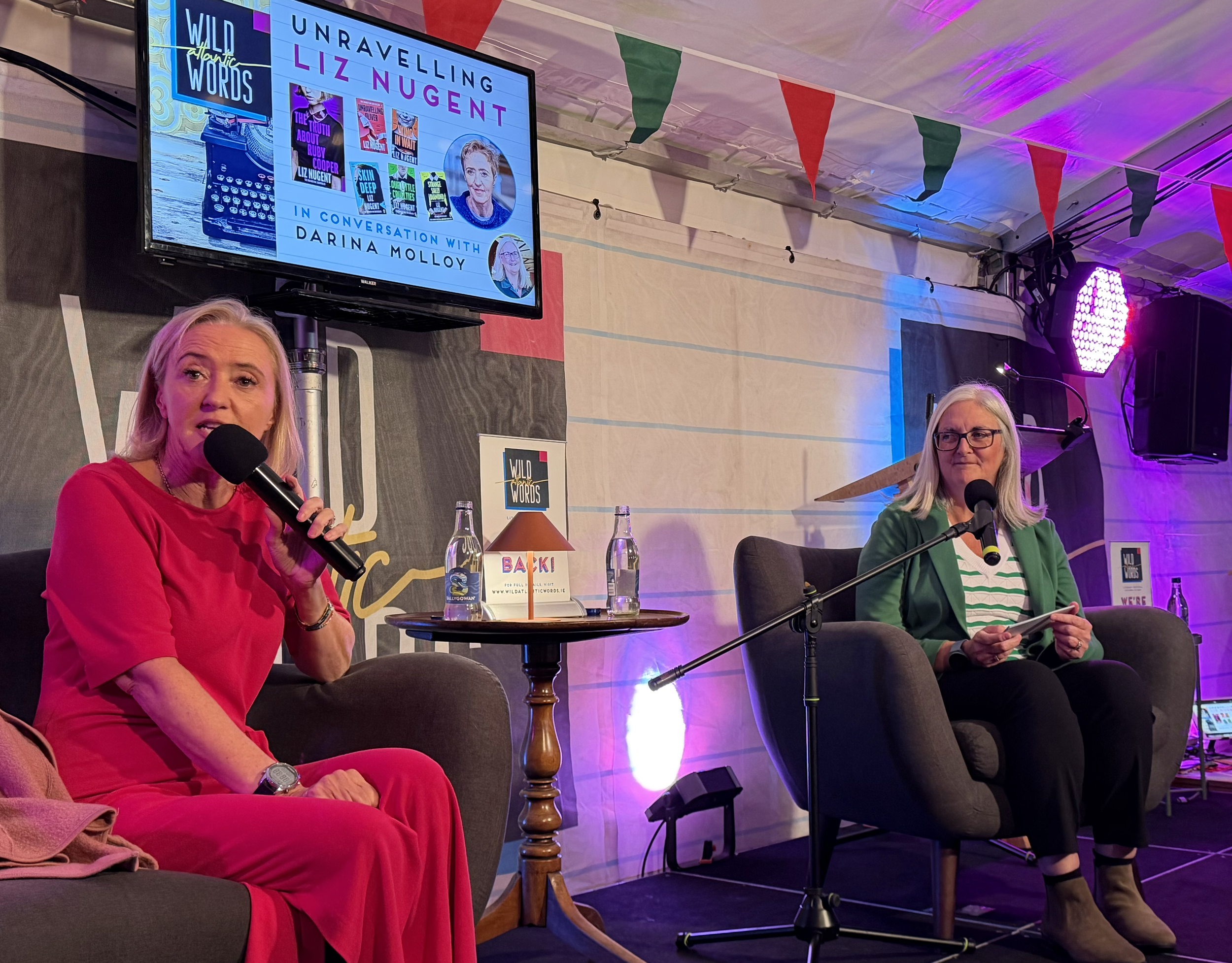 Liz on stage with Darina Molloy in Castlebar