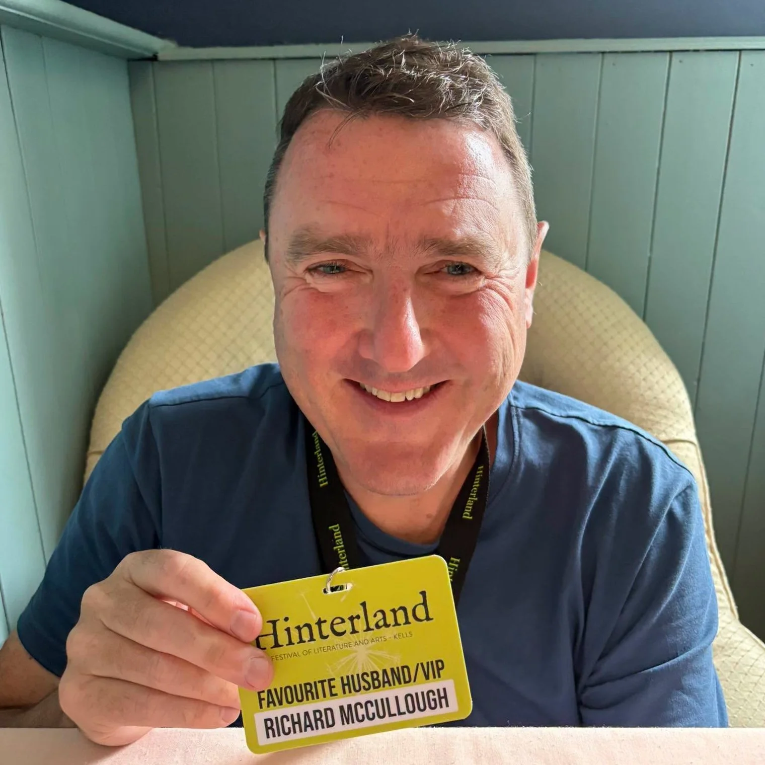 Richard gets a special lanyard for the weekend...