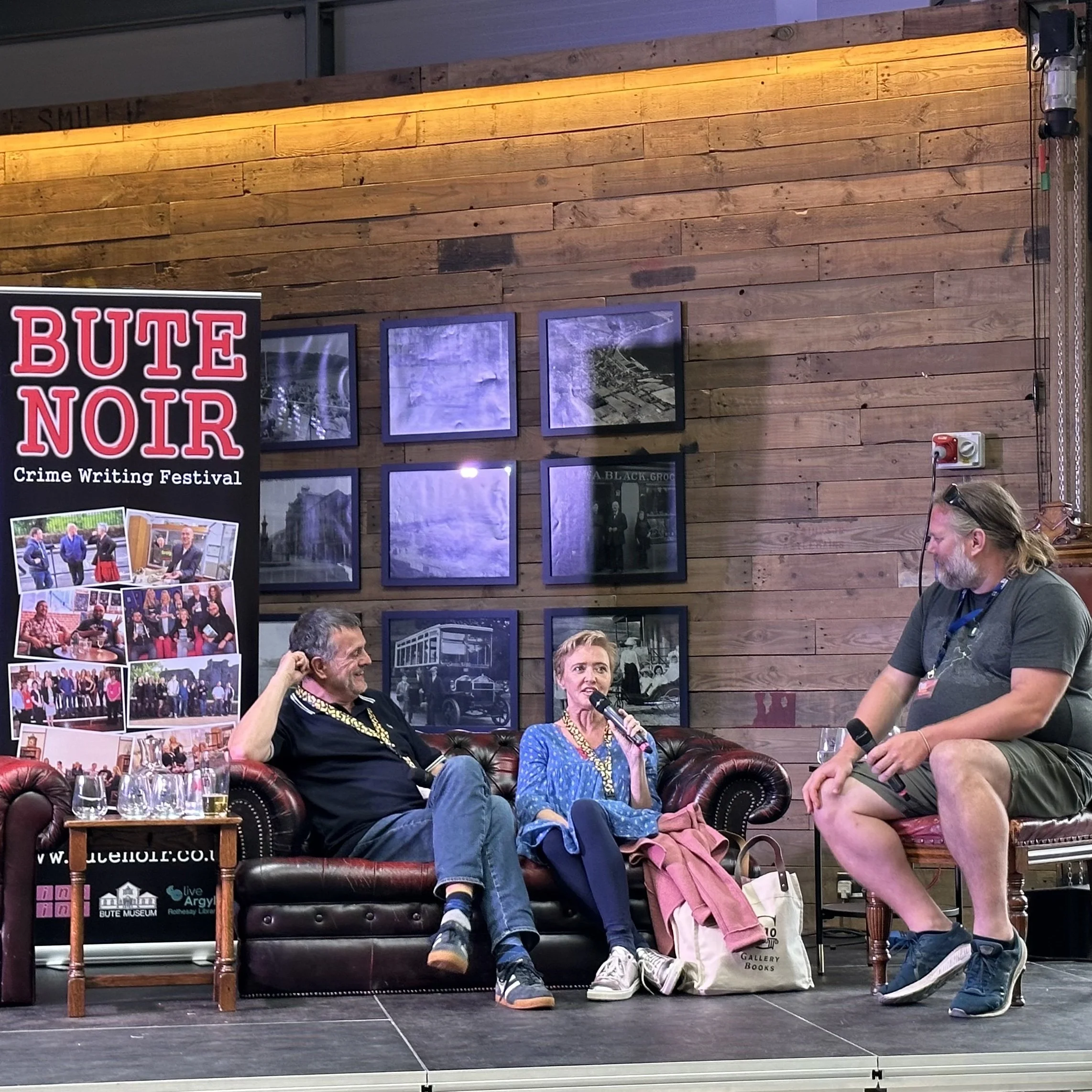 On stage with Mark Billingham and Craig Sisterson