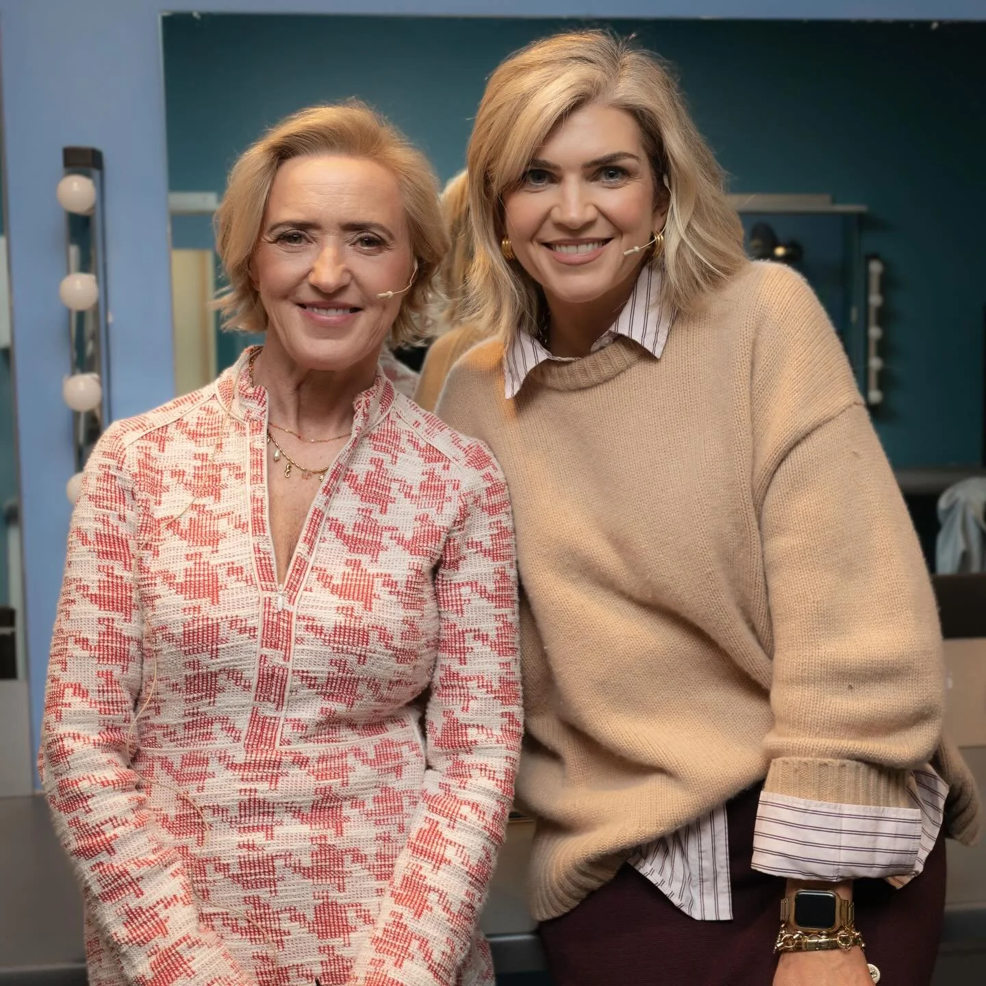 Liz and Muireann backstage at the Pavilion, Dun Laoghaire at the Dubray launch event