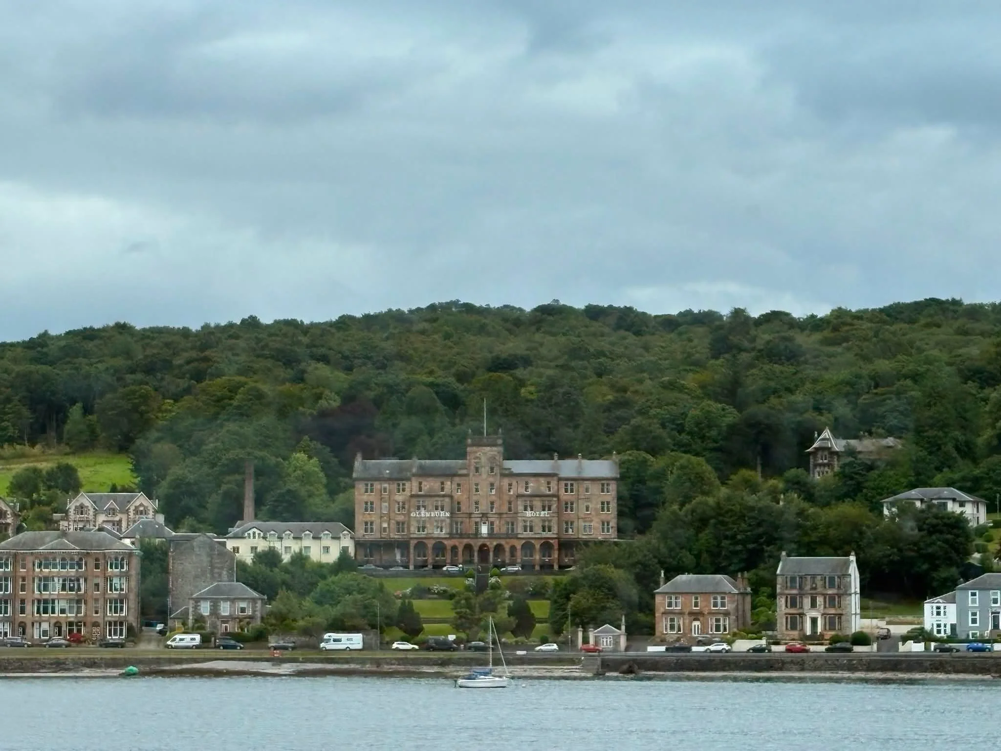 The venue for Bute Noir in August was the Glenburn Hotel, Rothesay, seen here from the ferry...