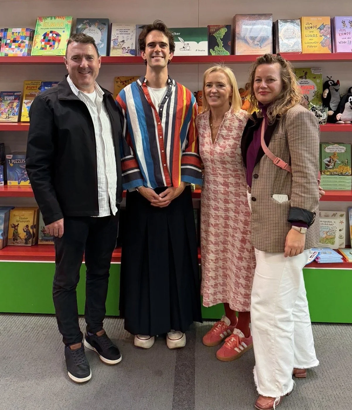 Husband Richard, interviewer Samuel Benke, Liz and publisher Ulrike in Stuttgart