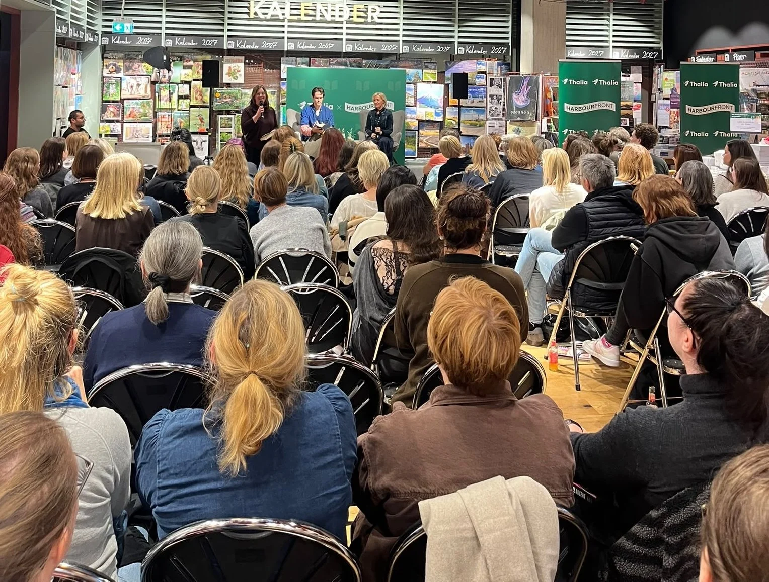 The Harbourfront audience at the Thalia Hamburg bookstore