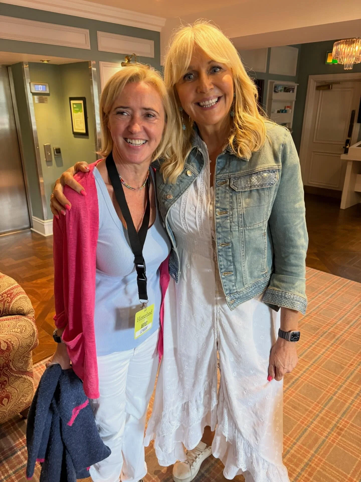 Liz with Miriam O'Callaghan at Hinterland in June