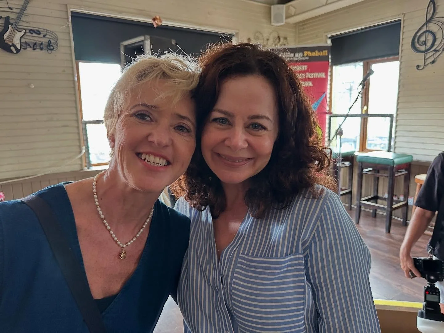 Liz with actor Geraldine Hughes at the West Belfast event in Aug 2025