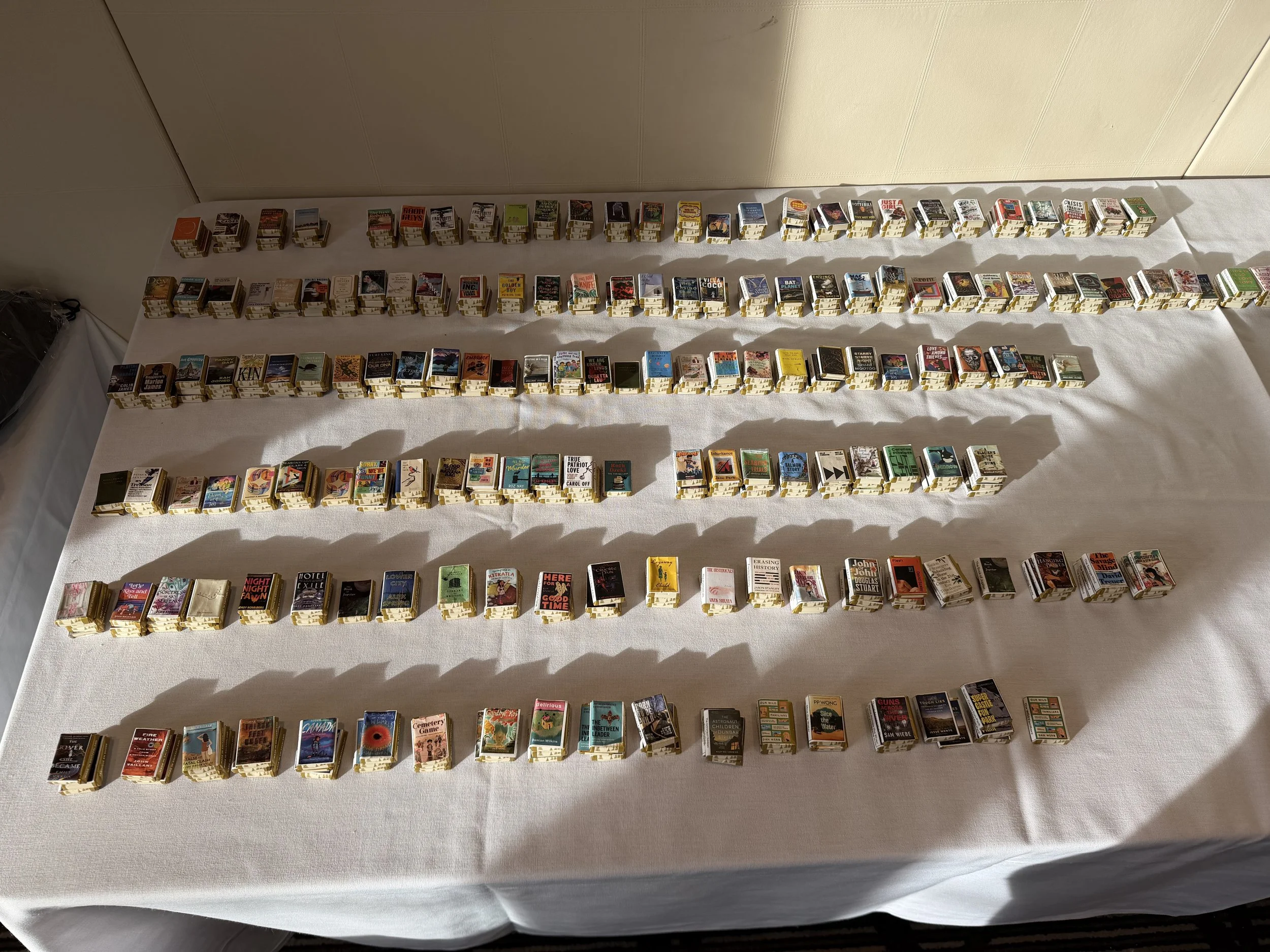 Every festival writer had a book as a mini chocolate at Vancouver Writers Festival