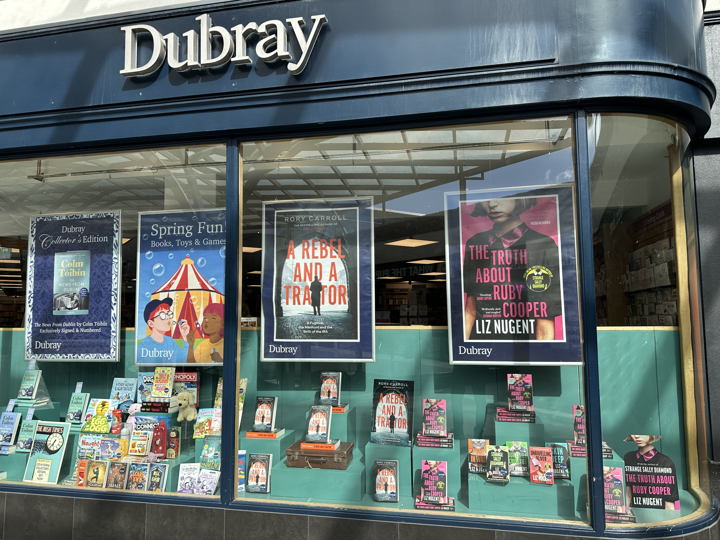 The Truth About Ruby Cooper in the window of Dubray in Blackrock on publication day 12th March 2026