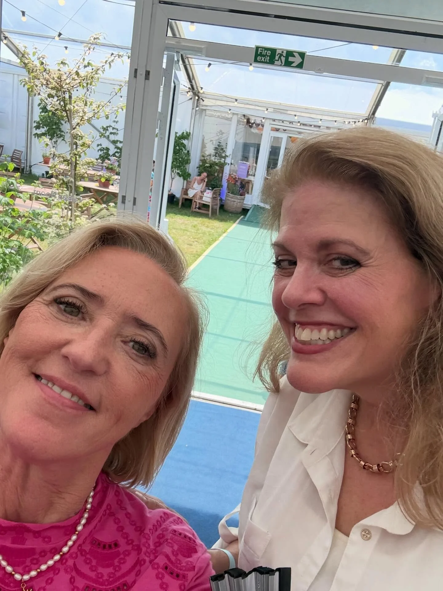 Liz backstage with Christie Daugherty AKA Ava Glass at the Hay Festival in May