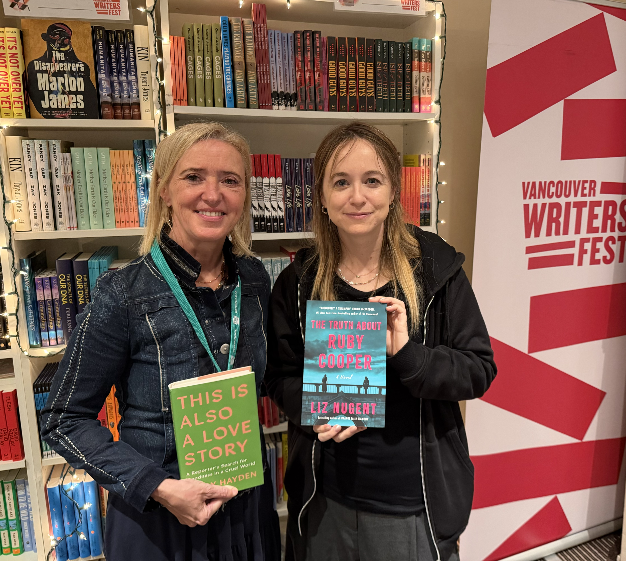 With fellow Irish writer Sally Hayden in Vancouver in October