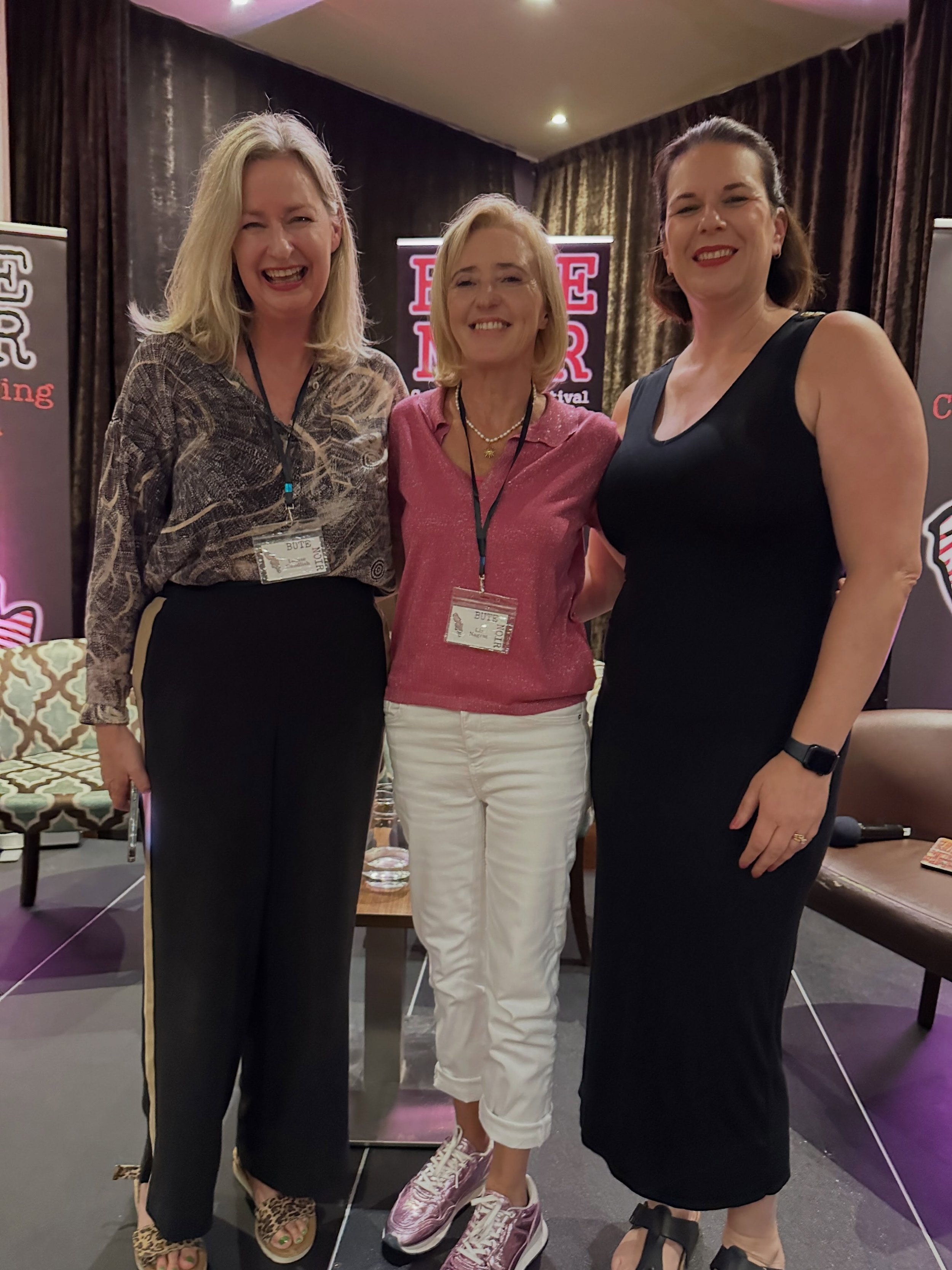 Liz with Louise Candlish and Heather Fitt after the event in Bute