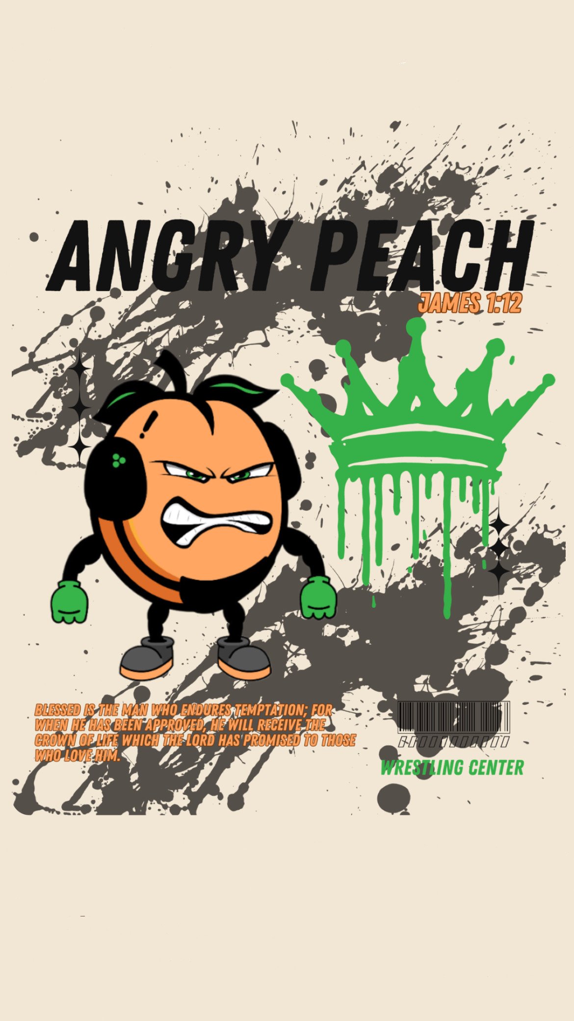 Angry Peach Crown of Life Tee