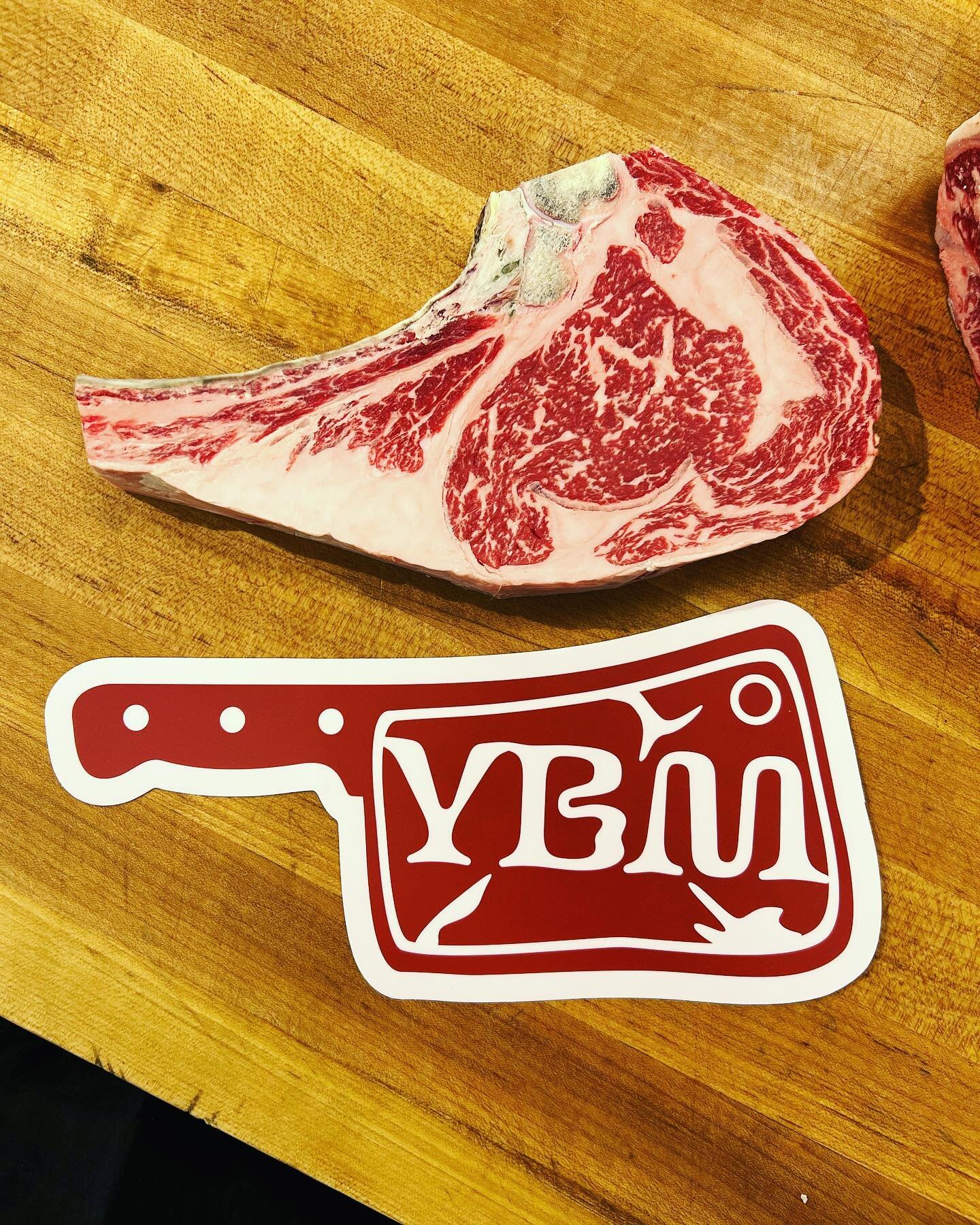 What are you grilling today? Rumor has it we got a few of these awesome cooler stickers for sale, oh yeah and some dry-age steaks 🥩. We also have some killer @autumn_olive_farms pork shoulders cut and ready for the smoker 💨 Come get some meat becau