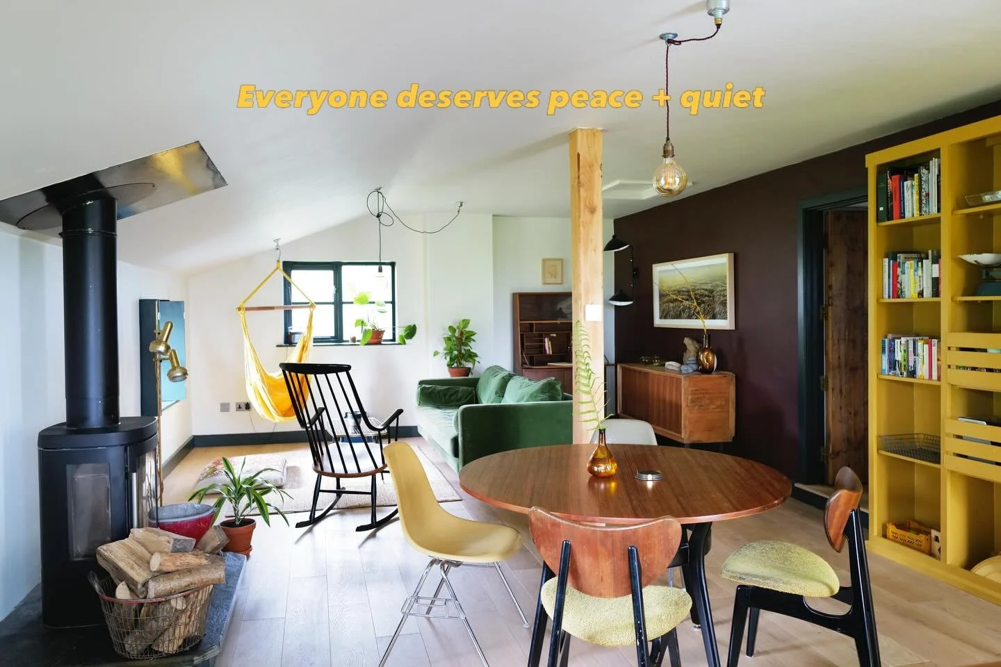 Join us this spring and enjoy the slow things in life. This is our barn with two bedrooms, underfloor heating, woodburner and the world famous hammock chair. The perfect place to spend time with the important people in your life.