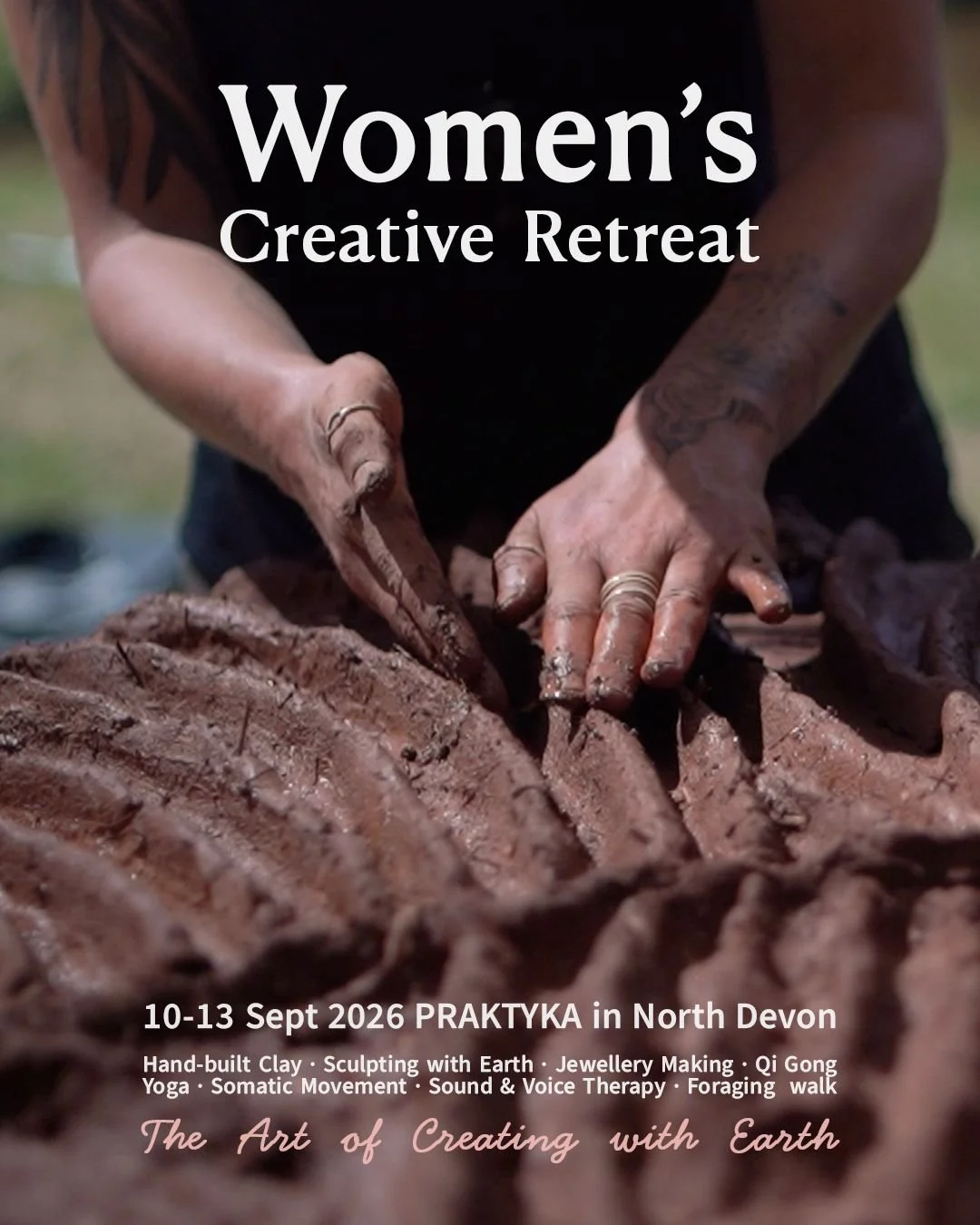 Women&rsquo;s Creative Retreat
10&ndash;13 September 2026
at Praktyka, North Devon

We want to share with you the creative tools, connecting us to the natural cycles of growth, introspection and flourishing of Earth.

We begin with a foraging walk, g
