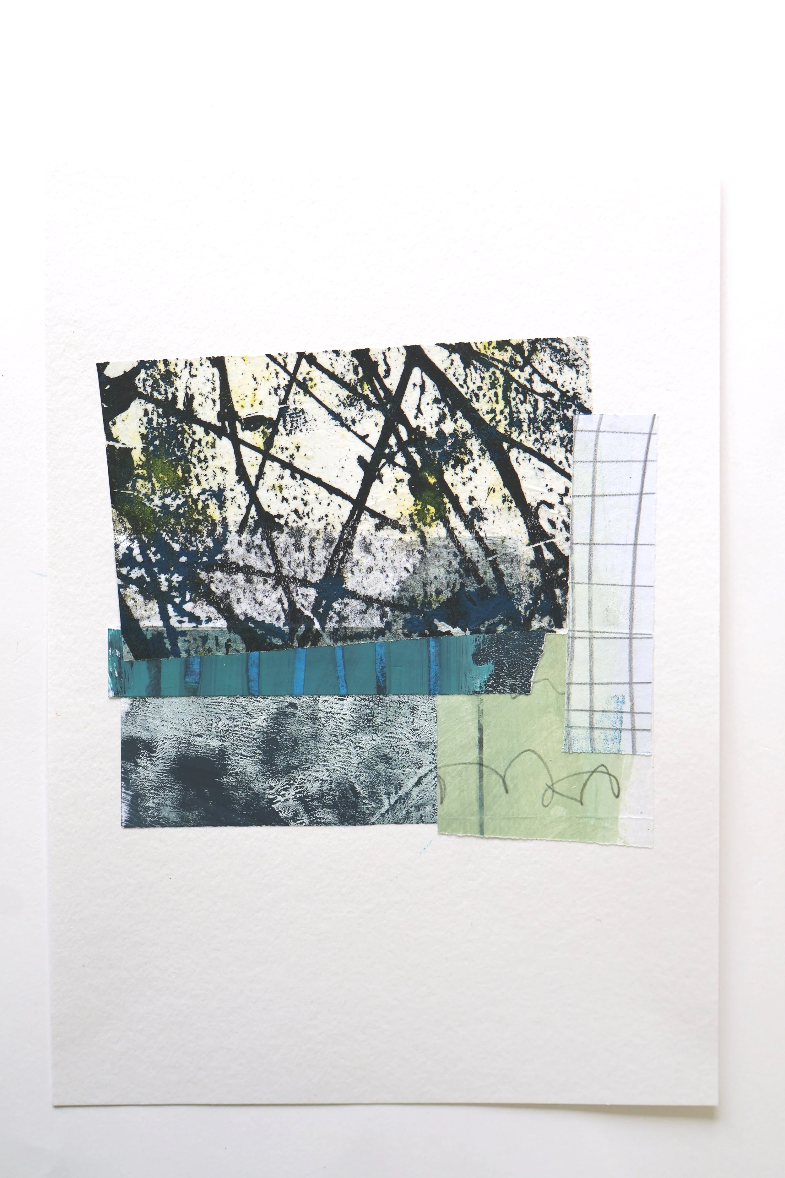 Allotment Studies: Winter - Original collage study on paper