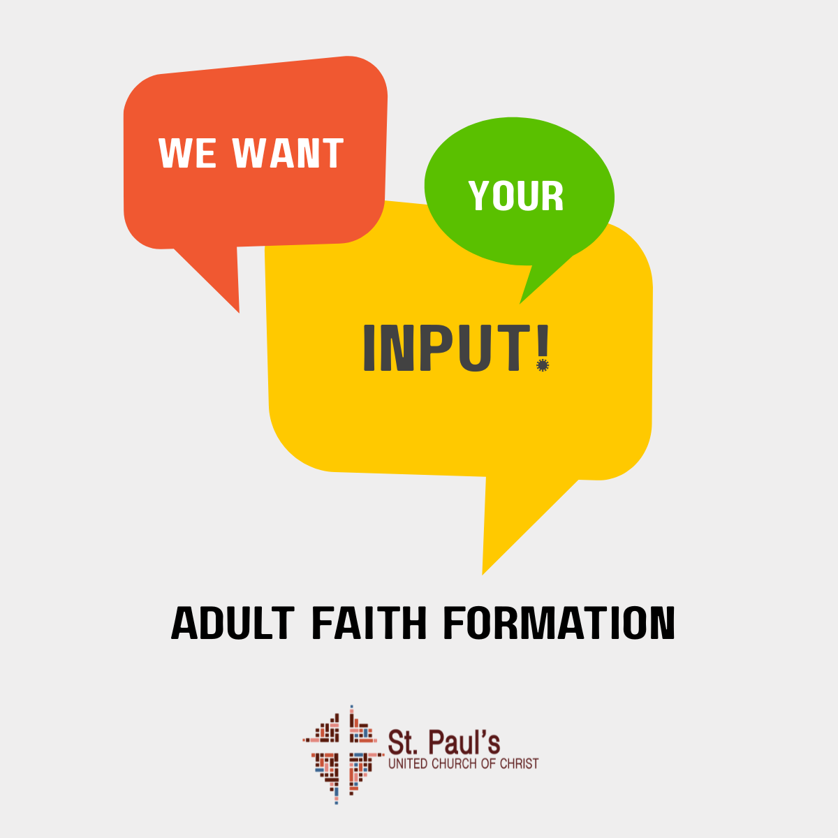 Adult Faith Formation Wants Your Input&nbsp;